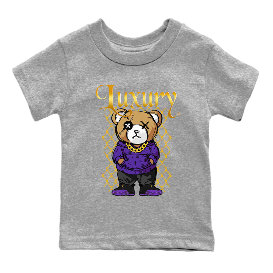 Air Jordan 12 Retro Field Purple shirt to match jordans Luxury Bear Streetwear Sneaker Shirt Air Jordan 12 Retro Field Purple Drip Gear Zone Sneaker Matching Clothing Baby Toddler Heather Grey 2 T-Shirt