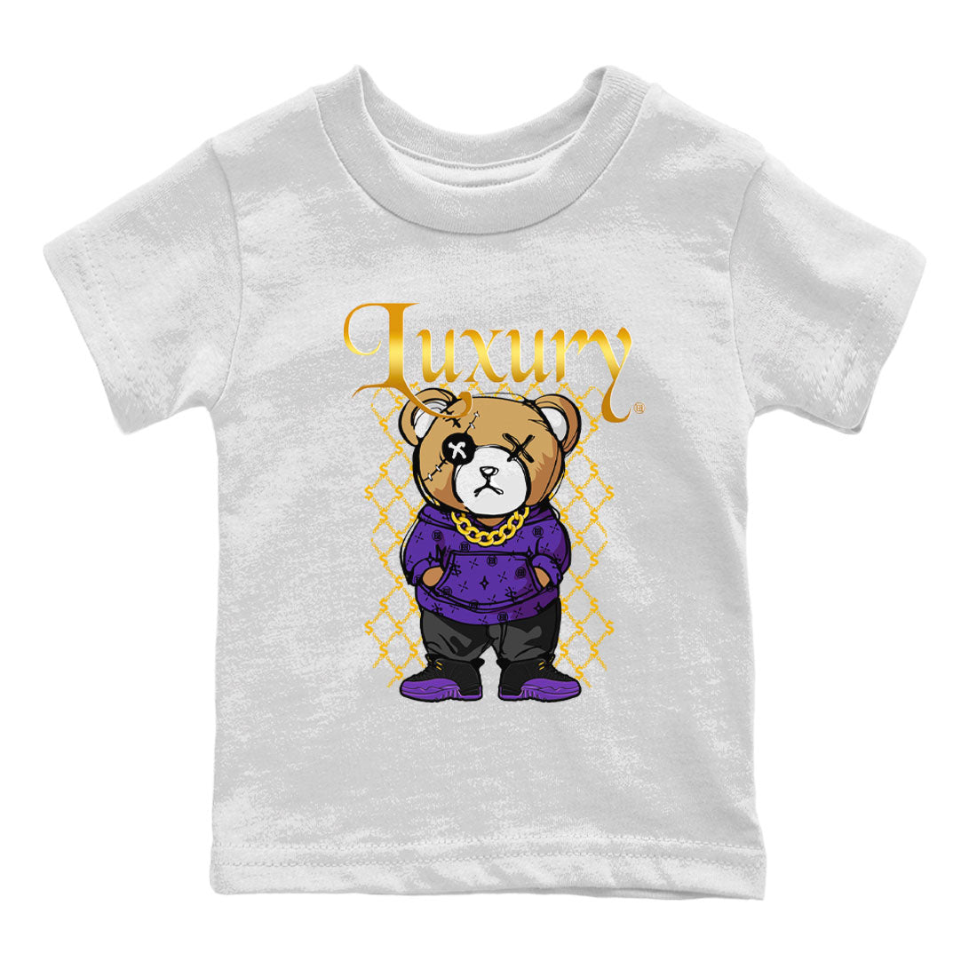 Air Jordan 12 Retro Field Purple shirt to match jordans Luxury Bear Streetwear Sneaker Shirt Air Jordan 12 Retro Field Purple Drip Gear Zone Sneaker Matching Clothing Baby Toddler White 2 T-Shirt