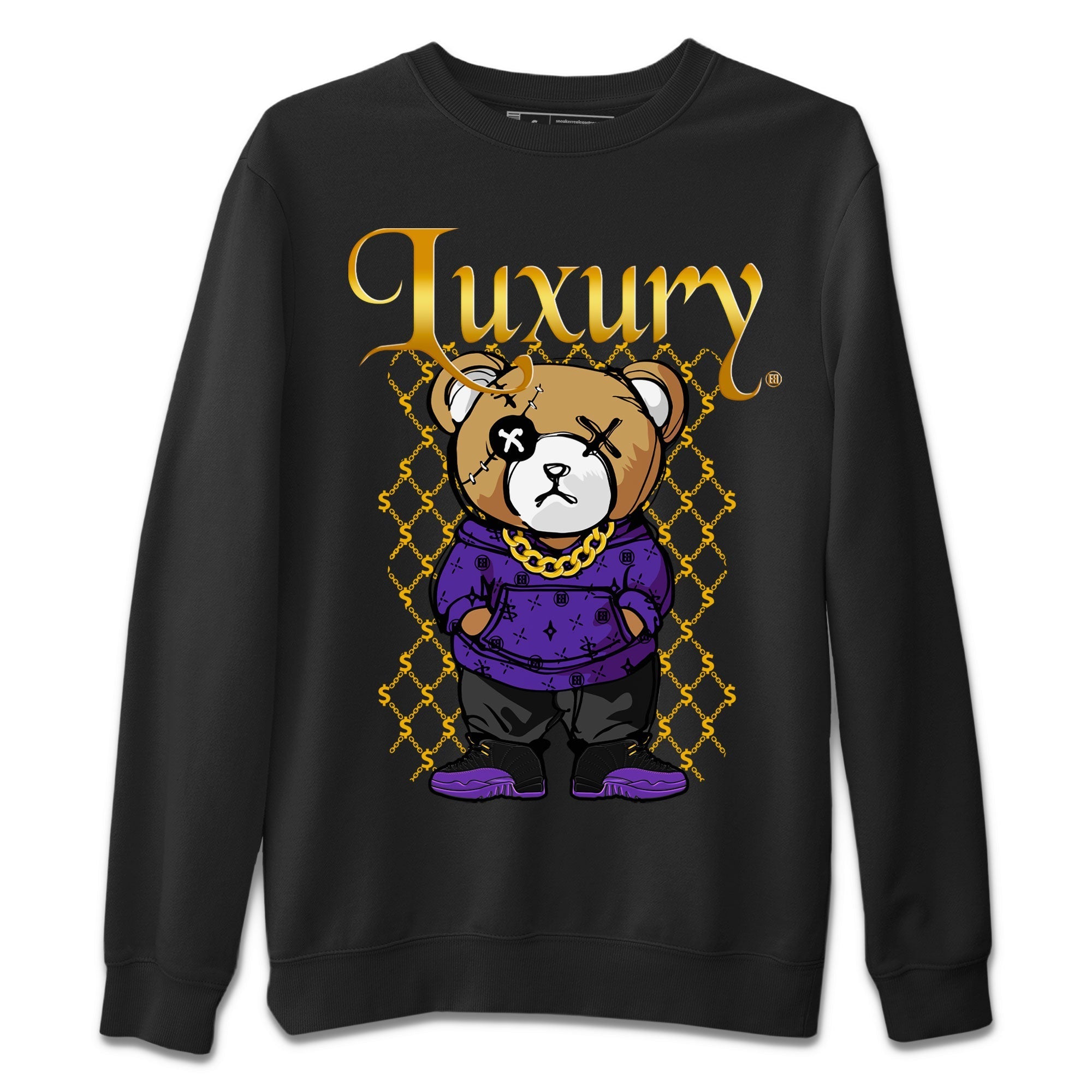 Air Jordan 12 Retro Field Purple shirt to match jordans Luxury Bear Streetwear Sneaker Shirt Air Jordan 12 Retro Field Purple Drip Gear Zone Sneaker Matching Clothing Unisex Black 2 T-Shirt