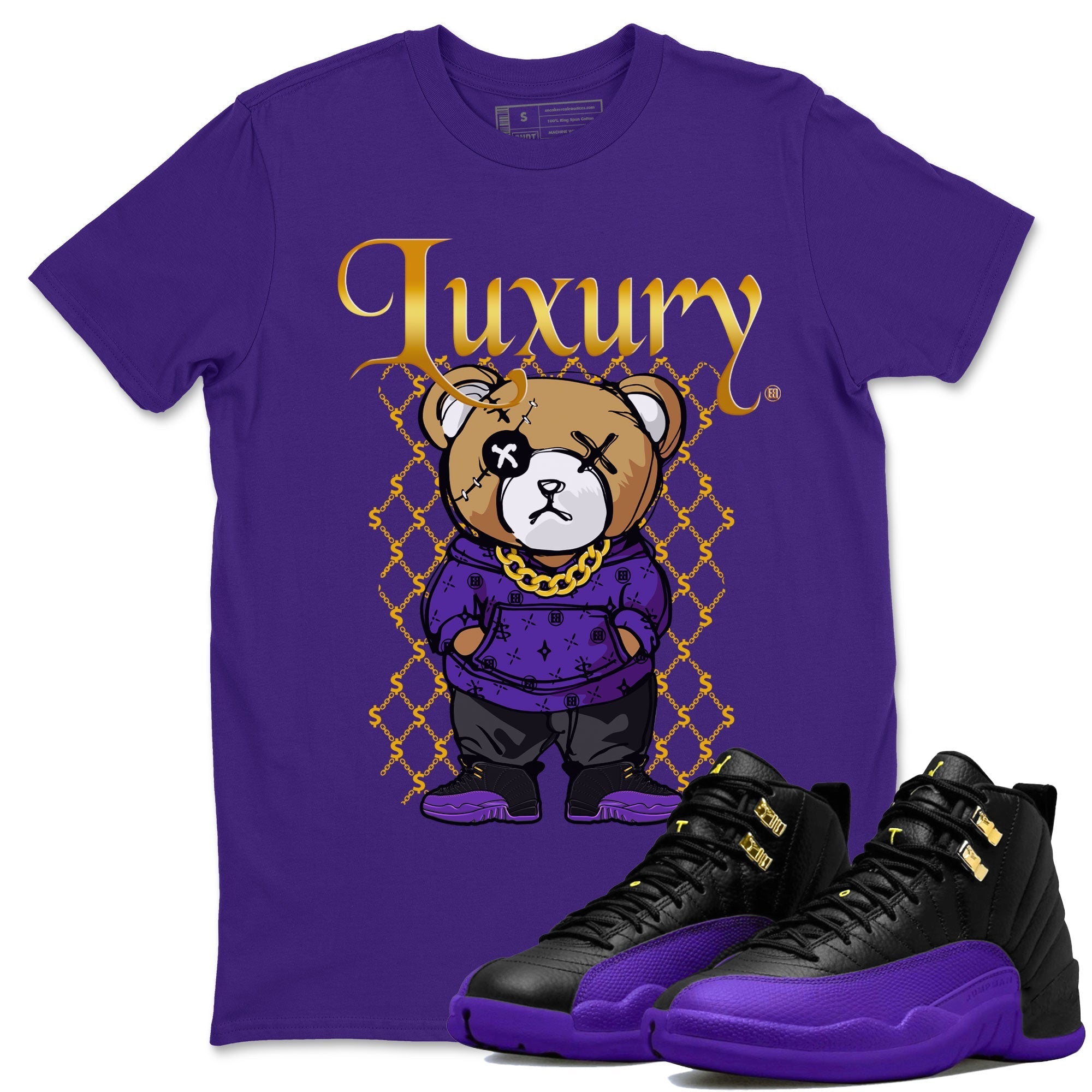 Air Jordan 12 Retro Field Purple shirt to match jordans Luxury Bear Streetwear Sneaker Shirt Air Jordan 12 Retro Field Purple Drip Gear Zone Sneaker Matching Clothing Unisex Purple 1 T-Shirt