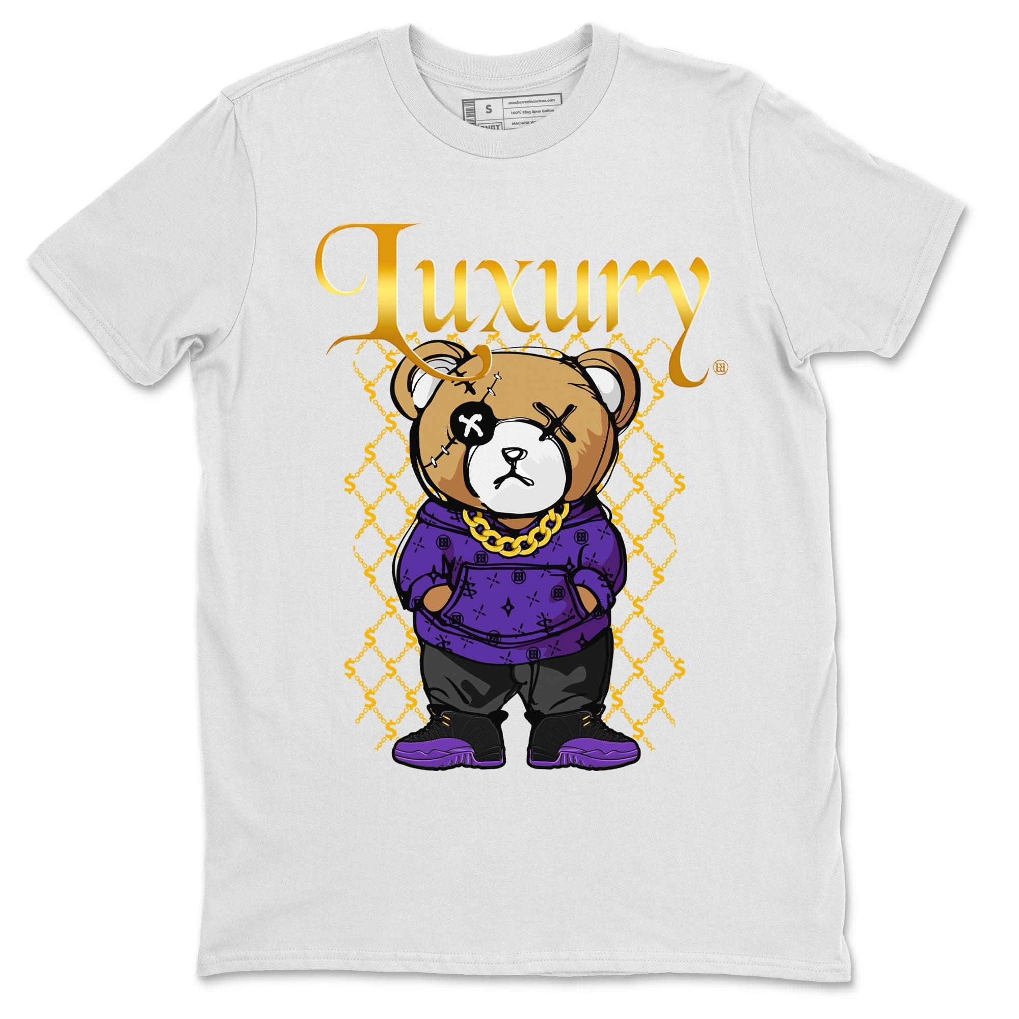 Air Jordan 12 Retro Field Purple shirt to match jordans Luxury Bear Streetwear Sneaker Shirt Air Jordan 12 Retro Field Purple Drip Gear Zone Sneaker Matching Clothing Unisex White 2 T-Shirt