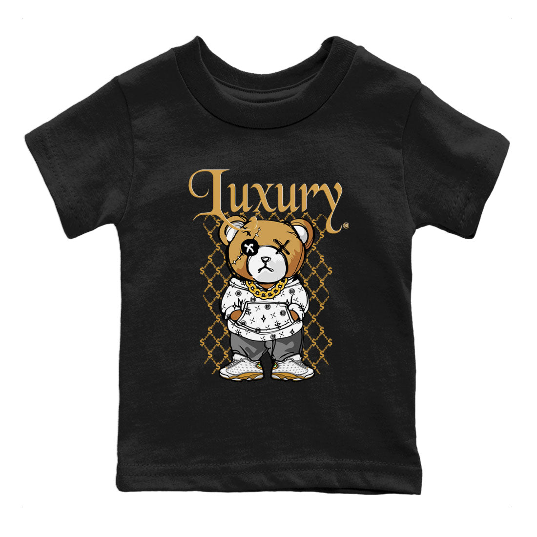 Air Jordan 13 Wheat shirt to match jordans Luxury Bear Streetwear Sneaker Shirt AJ13 Wheat Drip Gear Zone Sneaker Matching Clothing Baby Toddler Black 2 T-Shirt