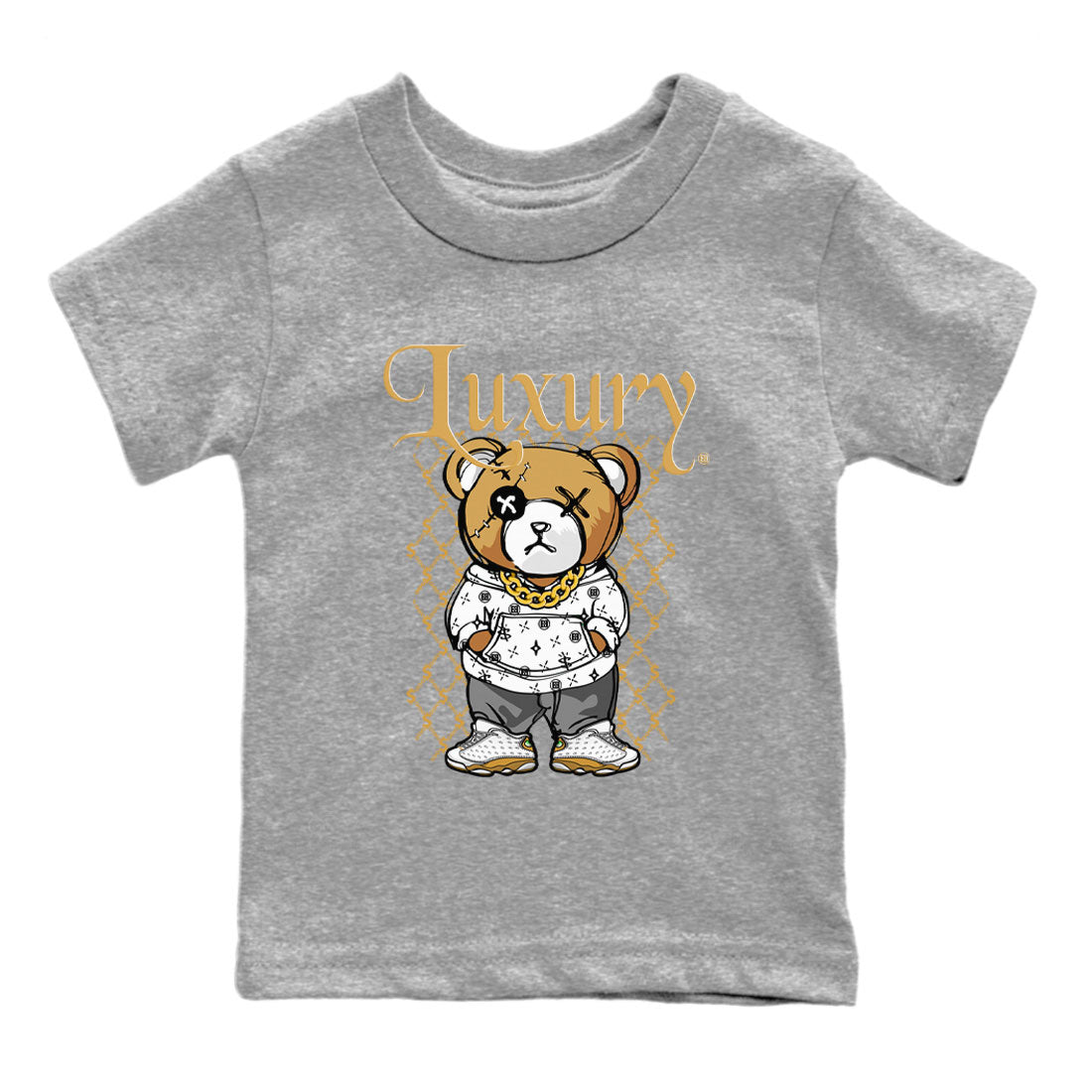 Air Jordan 13 Wheat shirt to match jordans Luxury Bear Streetwear Sneaker Shirt AJ13 Wheat Drip Gear Zone Sneaker Matching Clothing Baby Toddler Heather Grey 2 T-Shirt