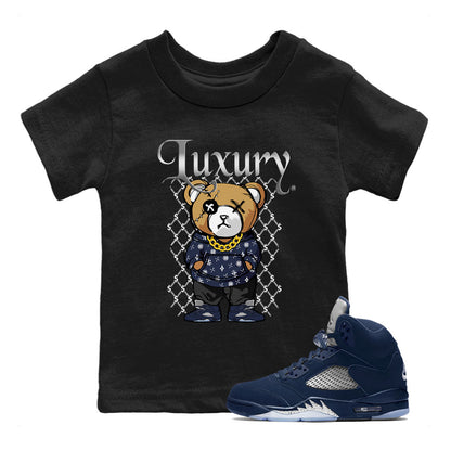 Air Jordan 5 Georgetown shirt to match jordans Luxury Bear Streetwear Sneaker Shirt 5s Georgetown Drip Gear Zone Sneaker Matching Clothing Baby Toddler Black 1 T-Shirt
