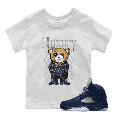 Air Jordan 5 Georgetown shirt to match jordans Luxury Bear Streetwear Sneaker Shirt 5s Georgetown Drip Gear Zone Sneaker Matching Clothing Baby Toddler White 1 T-Shirt