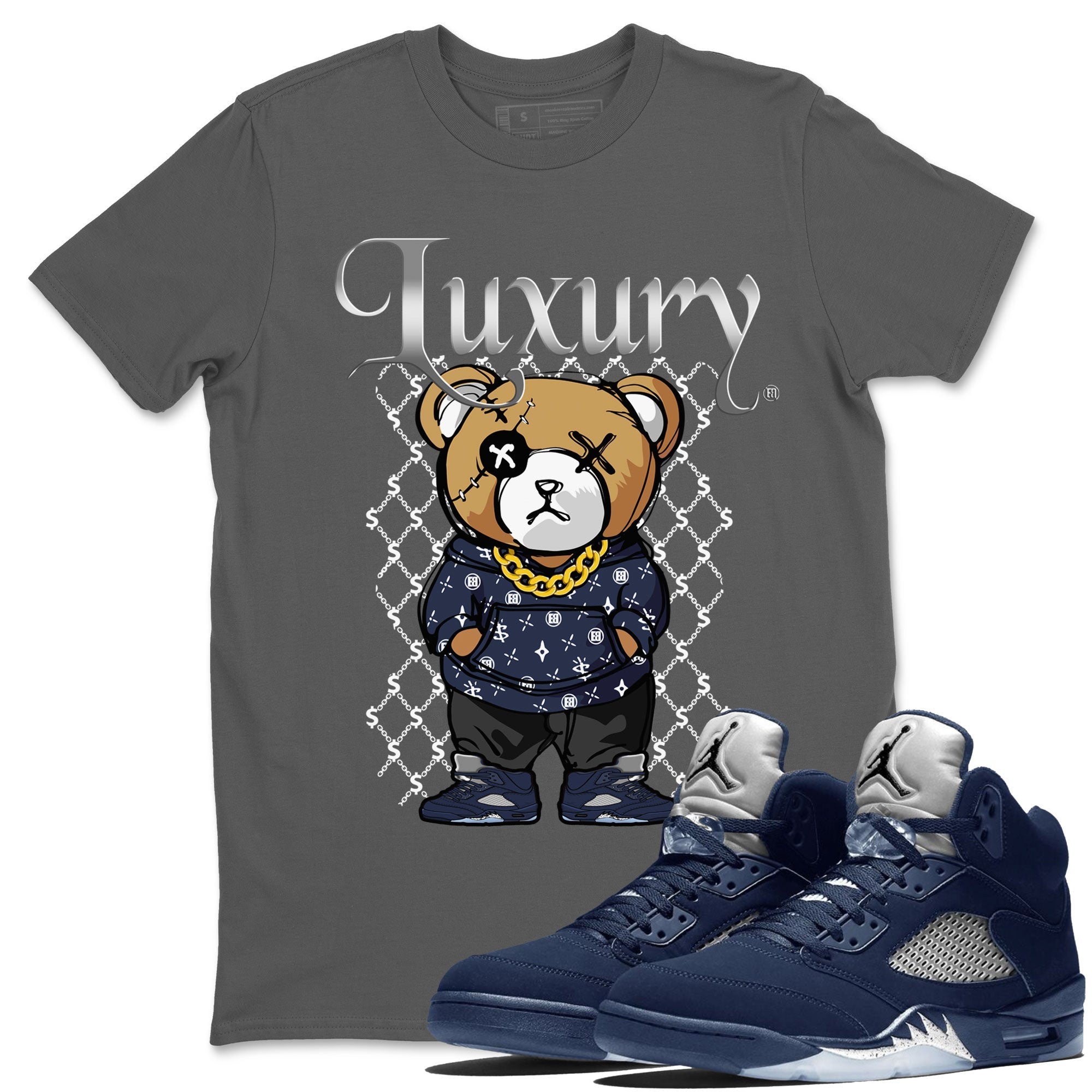 Air Jordan 5 Georgetown shirt to match jordans Luxury Bear Streetwear Sneaker Shirt 5s Georgetown Drip Gear Zone Sneaker Matching Clothing Unisex Cool Grey 1 T-Shirt