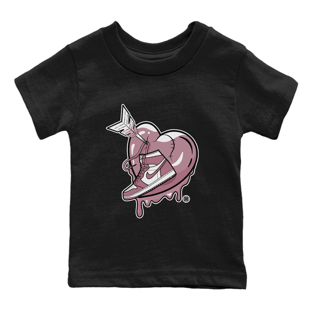 Air Jordan 1 Mauve shirt to match jordans Mad In Love crew neck streetwear t-shirt AJ1 High OG Mauve Drip Gear Zone Crew Neck Sneaker Matching TeeBaby Toddler Black 2 Sneaker Matching Tee