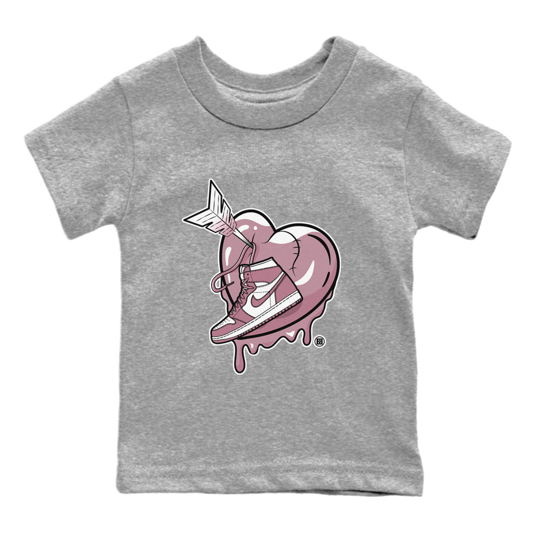 Air Jordan 1 Mauve shirt to match jordans Mad In Love crew neck streetwear t-shirt AJ1 High OG Mauve Drip Gear Zone Crew Neck Sneaker Matching TeeBaby Toddler Heather Grey 2 Sneaker Matching Tee