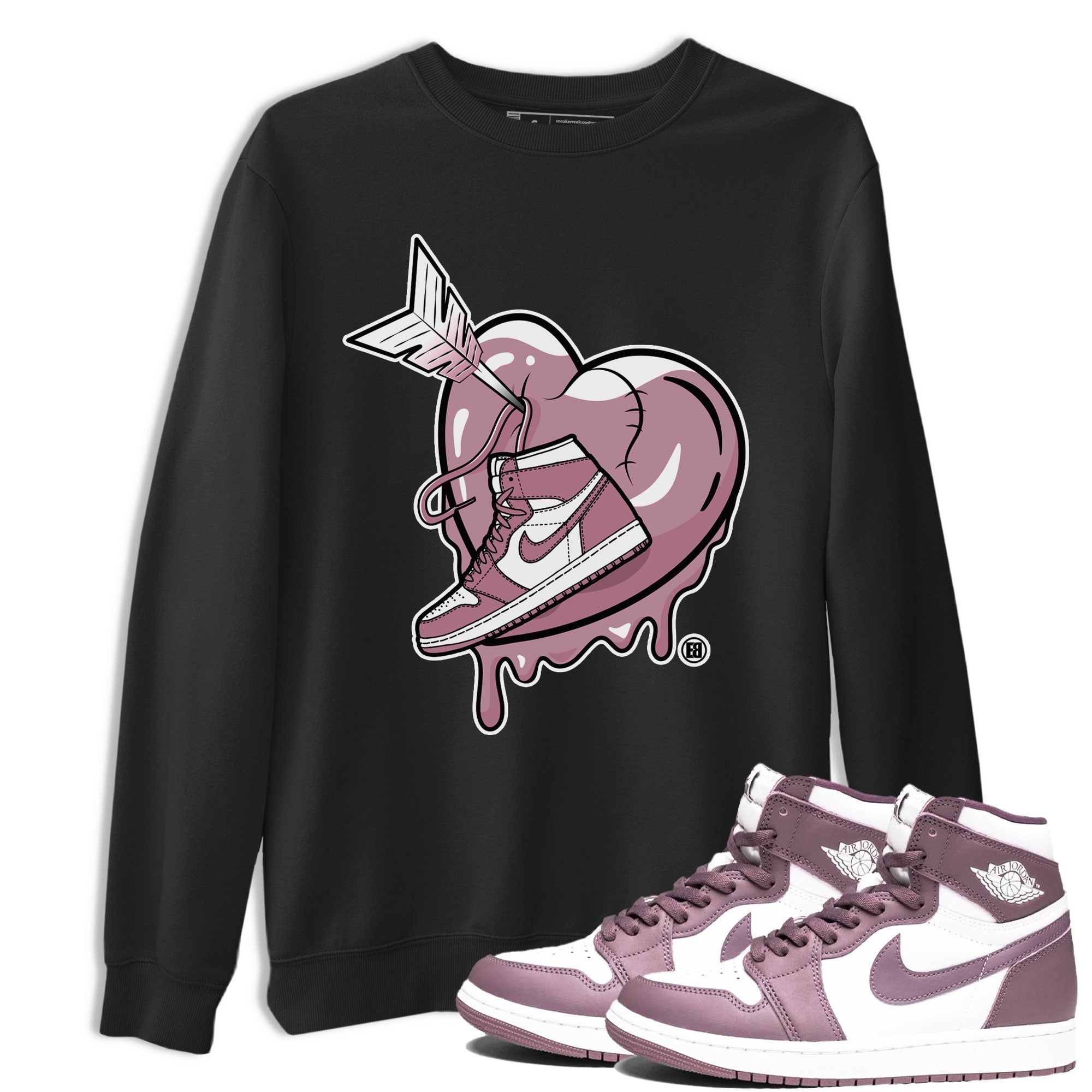 Air Jordan 1 Mauve shirt to match jordans Mad In Love crew neck streetwear t-shirt AJ1 High OG Mauve Drip Gear Zone Crew Neck Sneaker Matching TeeUnisex Black 1 Sneaker Matching Tee