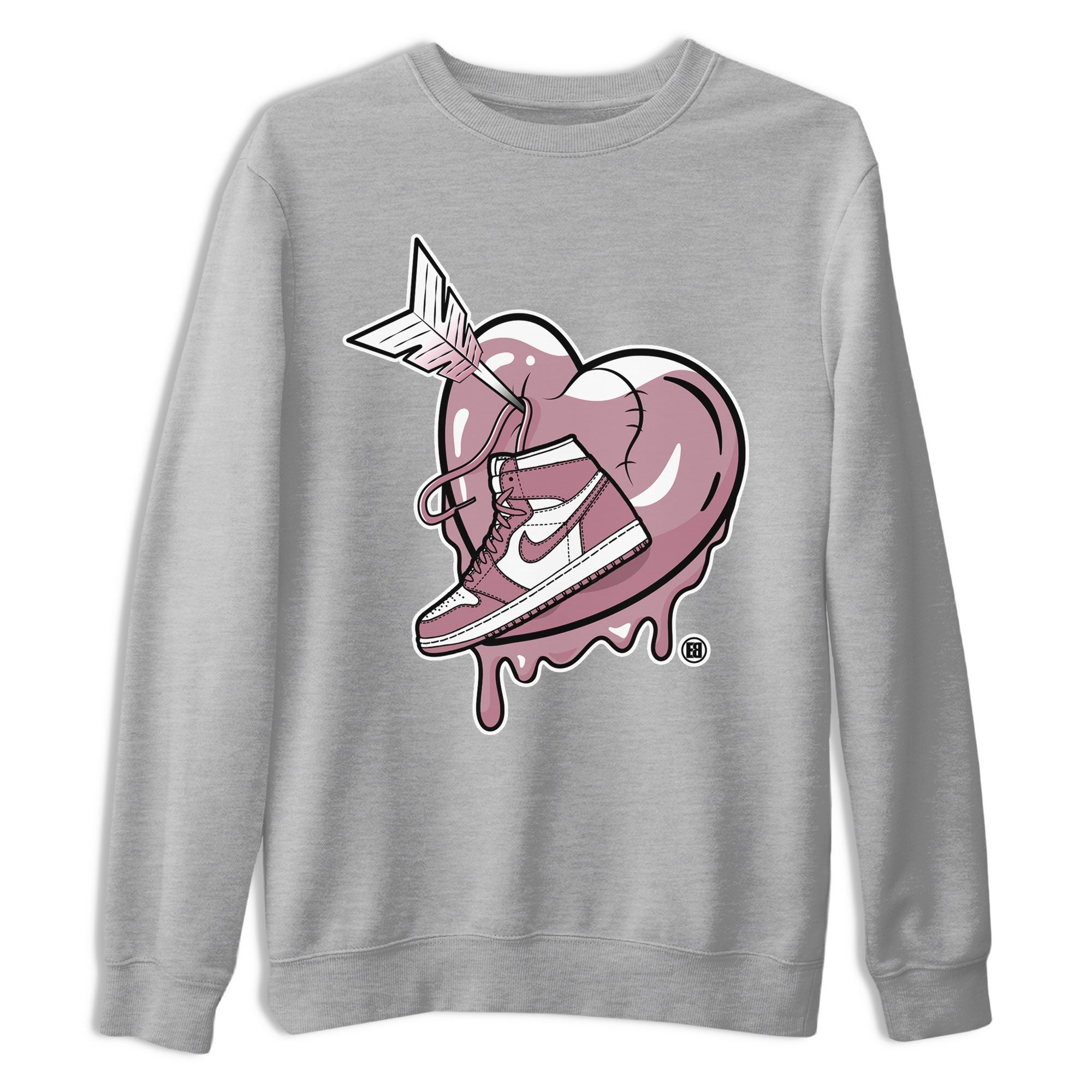 Air Jordan 1 Mauve shirt to match jordans Mad In Love crew neck streetwear t-shirt AJ1 High OG Mauve Drip Gear Zone Crew Neck Sneaker Matching TeeUnisex Heather Grey 2 Sneaker Matching Tee