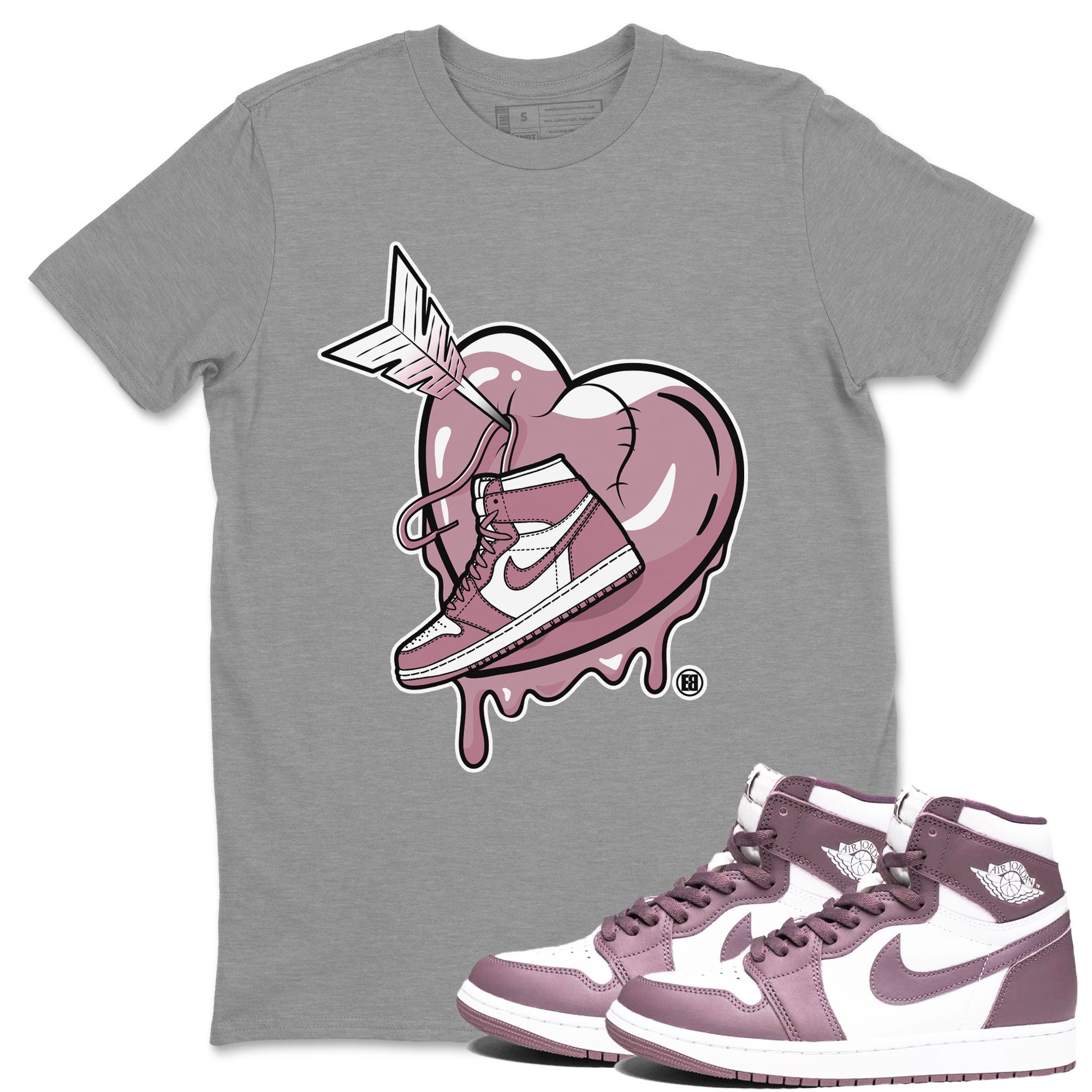 Air Jordan 1 Mauve shirt to match jordans Mad In Love crew neck streetwear t-shirt AJ1 High OG Mauve Drip Gear Zone Crew Neck Sneaker Matching TeeUnisex Heather Grey 1 Sneaker Matching Tee