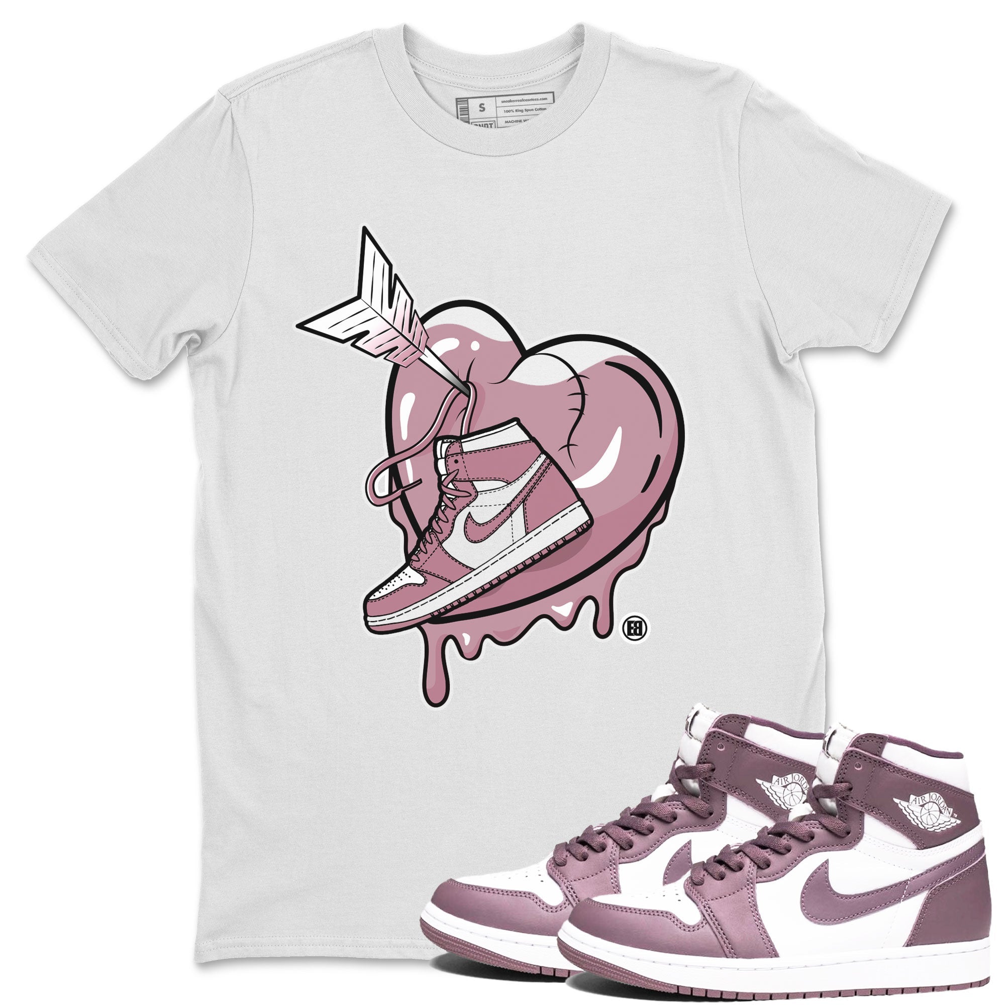 Air Jordan 1 Mauve shirt to match jordans Mad In Love crew neck streetwear t-shirt AJ1 High OG Mauve Drip Gear Zone Crew Neck Sneaker Matching TeeUnisex White 1 Sneaker Matching Tee