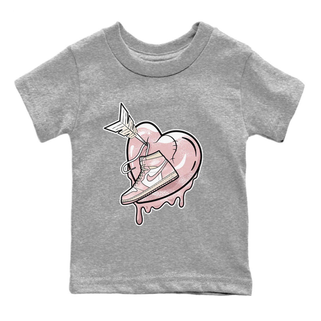 Air Jordan 1 Washed Pink Sneaker Match Tees Mad In Love Streetwear Sneaker Shirt Air Jordan 1 WMNS Washed Pink Tees Kids Shirts Heather Grey 2