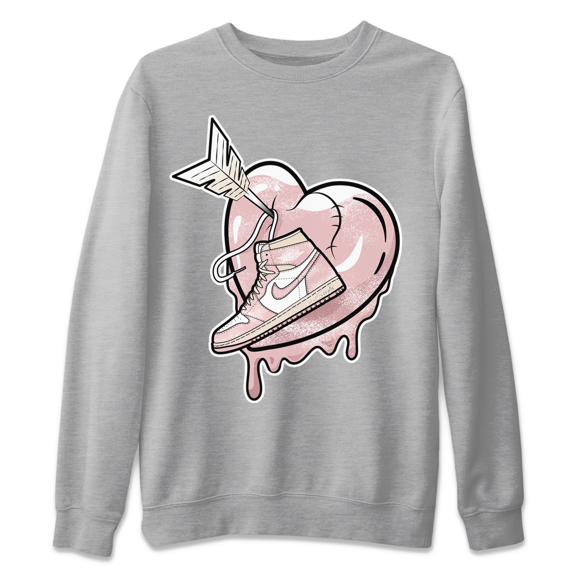 Air Jordan 1 Washed Pink Sneaker Match Tees Mad In Love Streetwear Sneaker Shirt Air Jordan 1 WMNS Washed Pink Tees Unisex Shirts Heather Grey 2