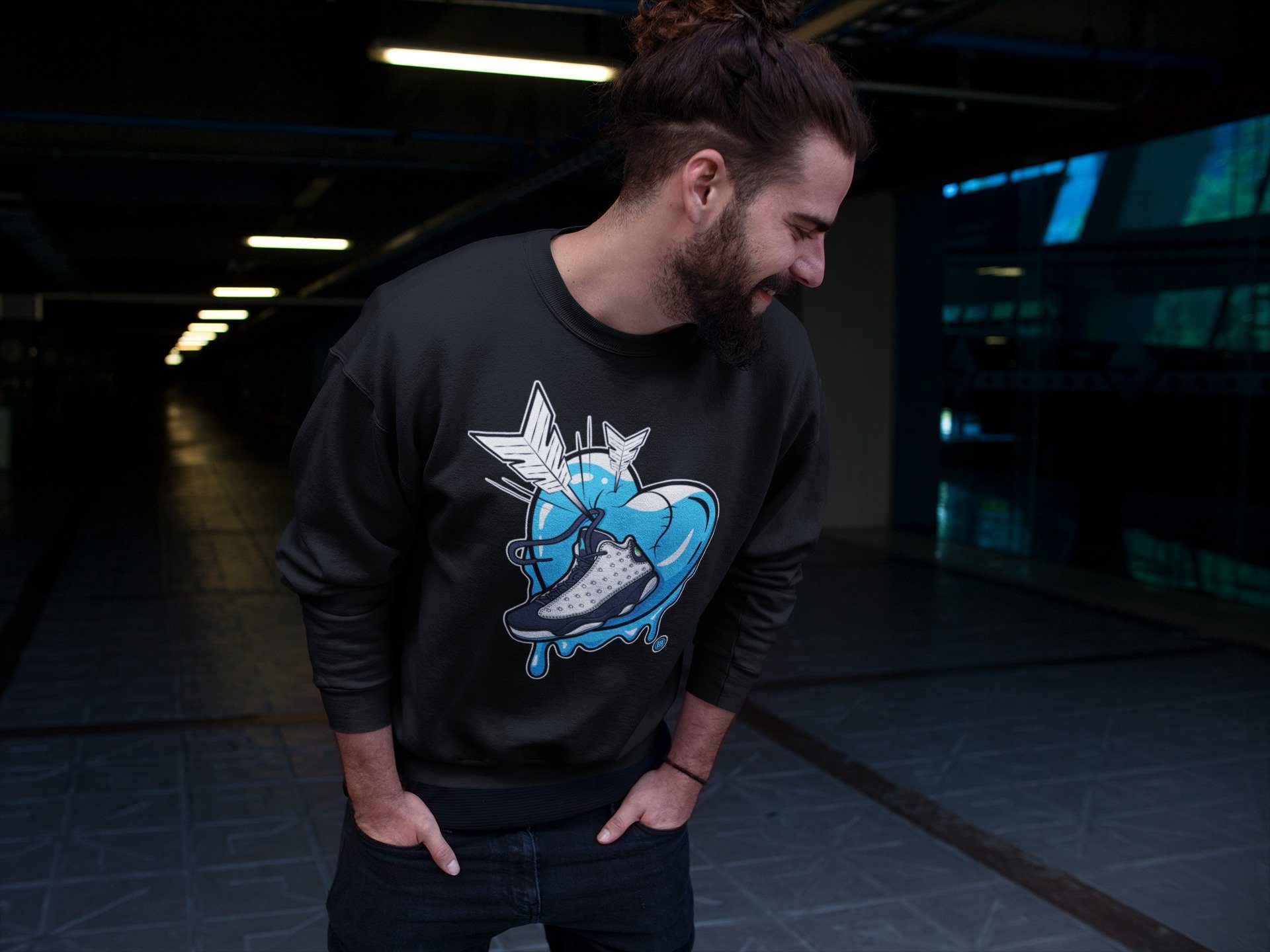 Jordan 13 Obsidian Shirt To Match Jordans Mad In Love Sneaker Tees Jordan 13 Obsidian Drip Gear Zone Sneaker Matching Clothing Unisex Shirts