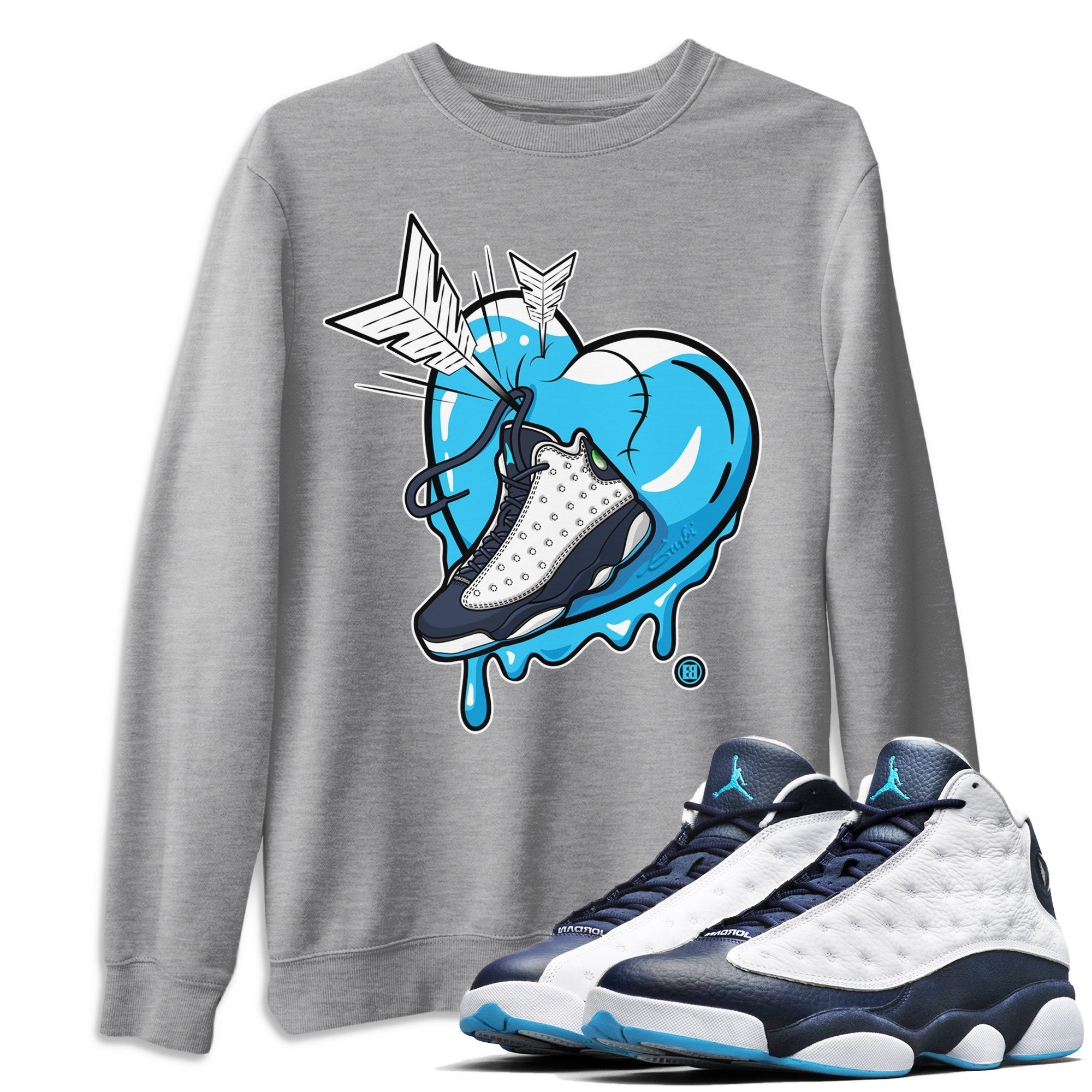 Jordan 13 Obsidian Shirt To Match Jordans Mad In Love Sneaker Tees Jordan 13 Obsidian Drip Gear Zone Sneaker Matching Clothing Unisex Shirts