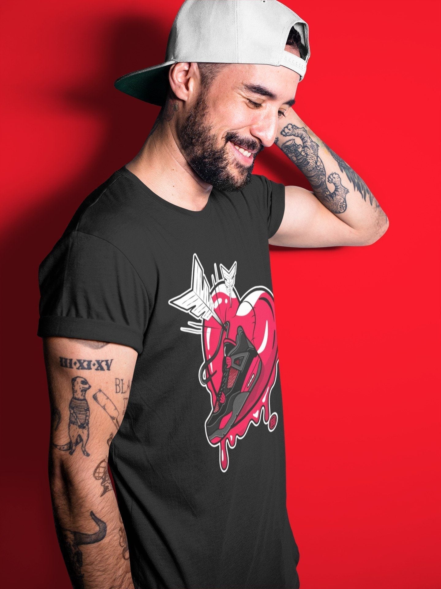 Jordan 4 Red Thunder Shirt To Match Jordans Mad In Love Sneaker Tees Jordan 4 Red Thunder Drip Gear Zone Sneaker Matching Clothing Unisex Shirts