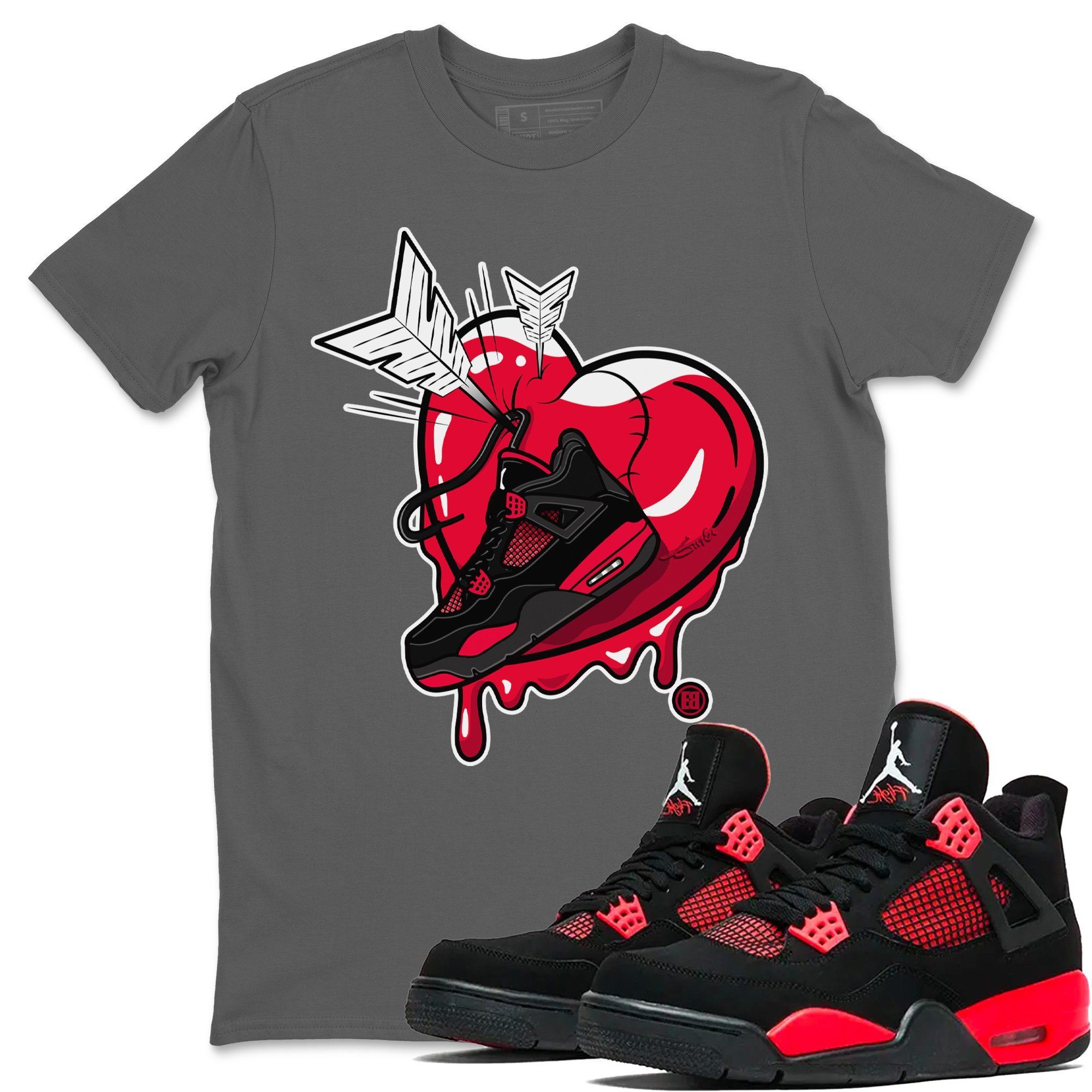 Jordan 4 Red Thunder Shirt To Match Jordans Mad In Love Sneaker Tees Jordan 4 Red Thunder Drip Gear Zone Sneaker Matching Clothing Unisex Shirts