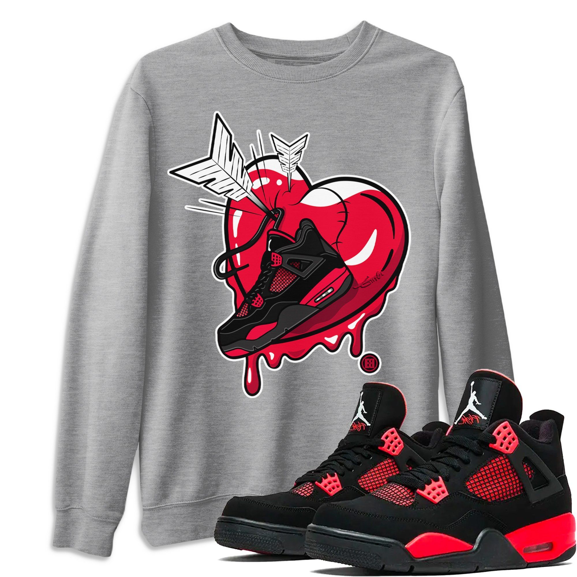 Jordan 4 Red Thunder Shirt To Match Jordans Mad In Love Sneaker Tees Jordan 4 Red Thunder Drip Gear Zone Sneaker Matching Clothing Unisex Shirts