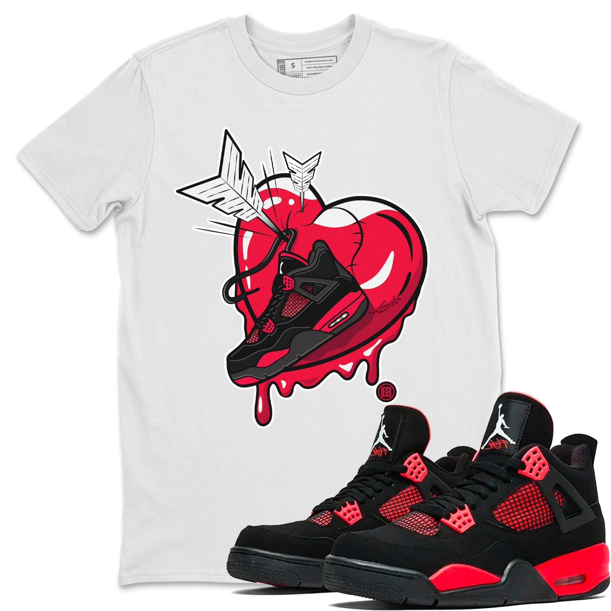Jordan 4 Red Thunder Shirt To Match Jordans Mad In Love Sneaker Tees Jordan 4 Red Thunder Drip Gear Zone Sneaker Matching Clothing Unisex Shirts