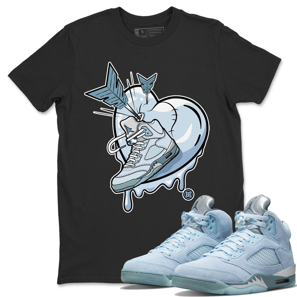 Jordan 5 Blue Bird Shirt To Match Jordans Mad In Love Sneaker Tees Jordan 5 Blue Bird Drip Gear Zone Sneaker Matching Clothing Unisex Shirts