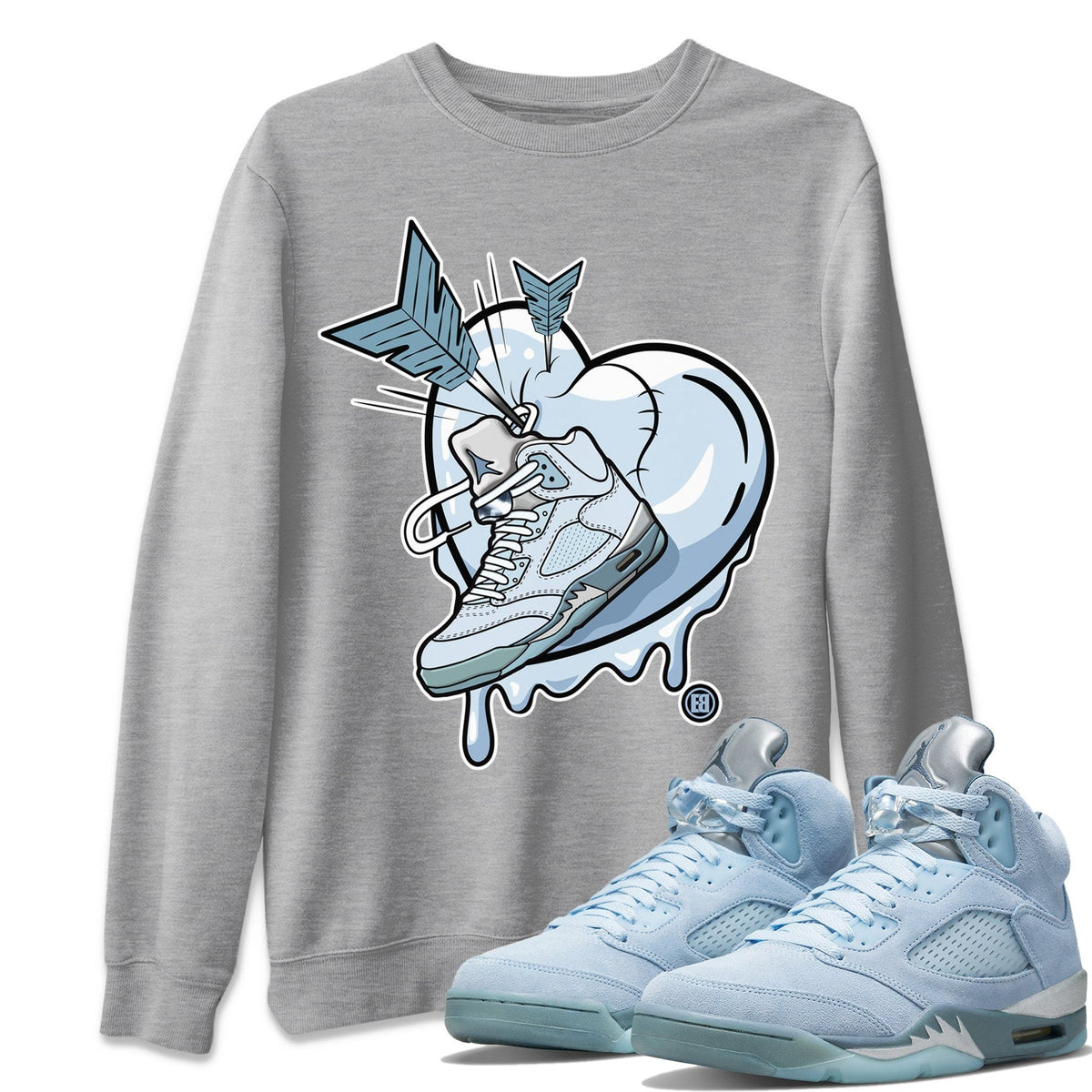 Jordan 5 Blue Bird Shirt To Match Jordans Mad In Love Sneaker Tees Jordan 5 Blue Bird Drip Gear Zone Sneaker Matching Clothing Unisex Shirts