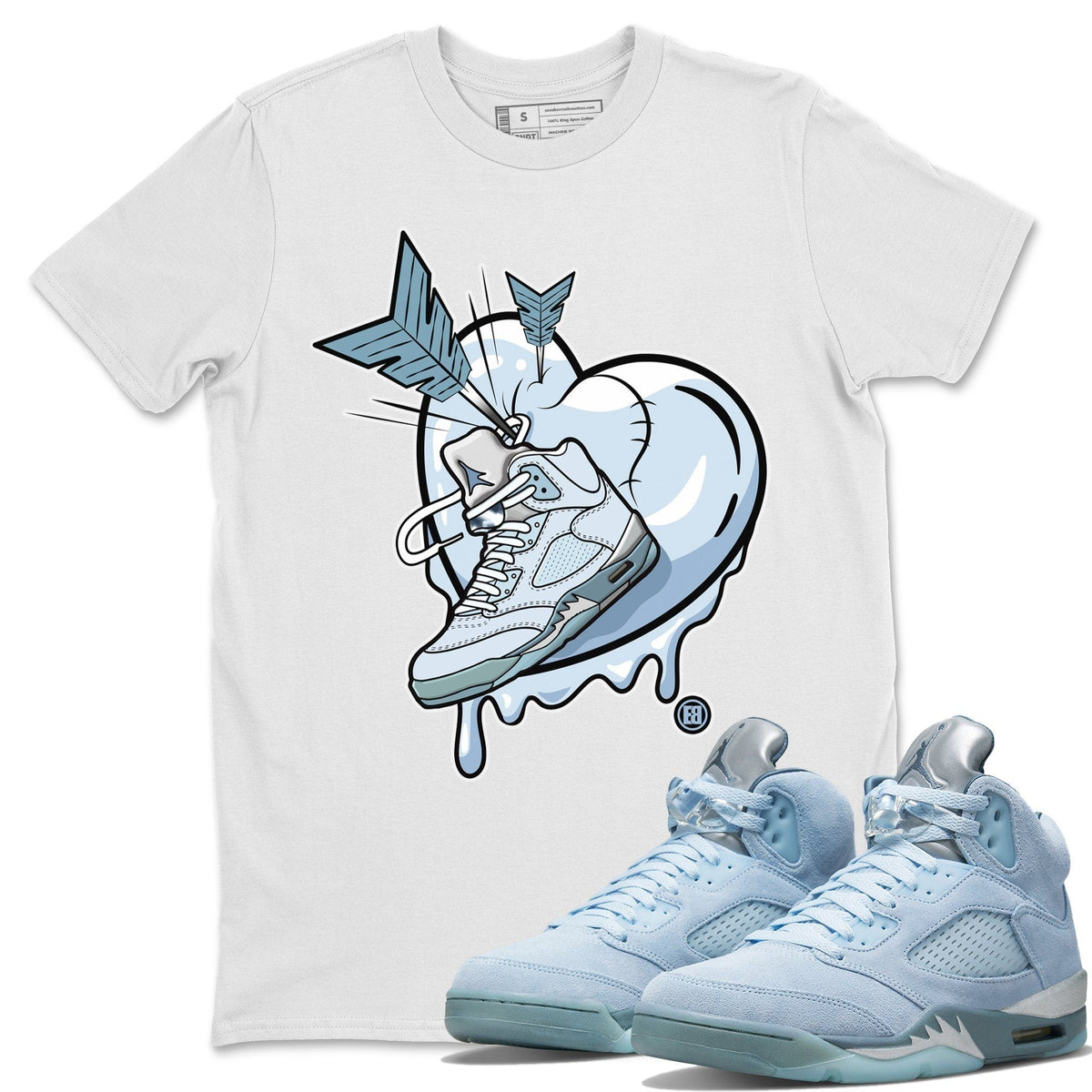 Jordan 5 Blue Bird Shirt To Match Jordans Mad In Love Sneaker Tees Jordan 5 Blue Bird Drip Gear Zone Sneaker Matching Clothing Unisex Shirts