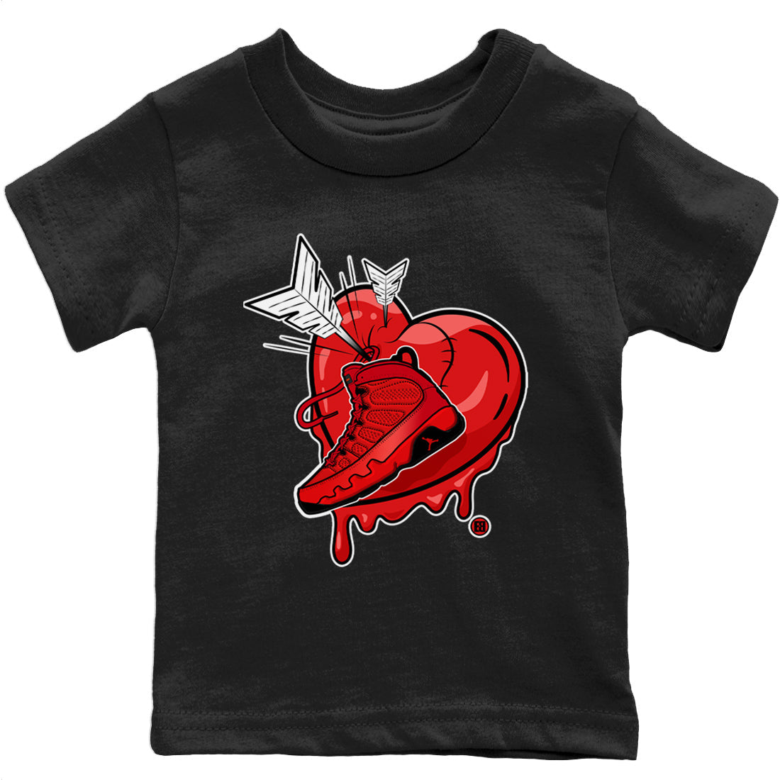 Jordan 9 Chile Red Shirt To Match Jordans Mad In Love Sneaker Tees Jordan 9 Chile Red Drip Gear Zone Sneaker Matching Clothing Kids Shirts