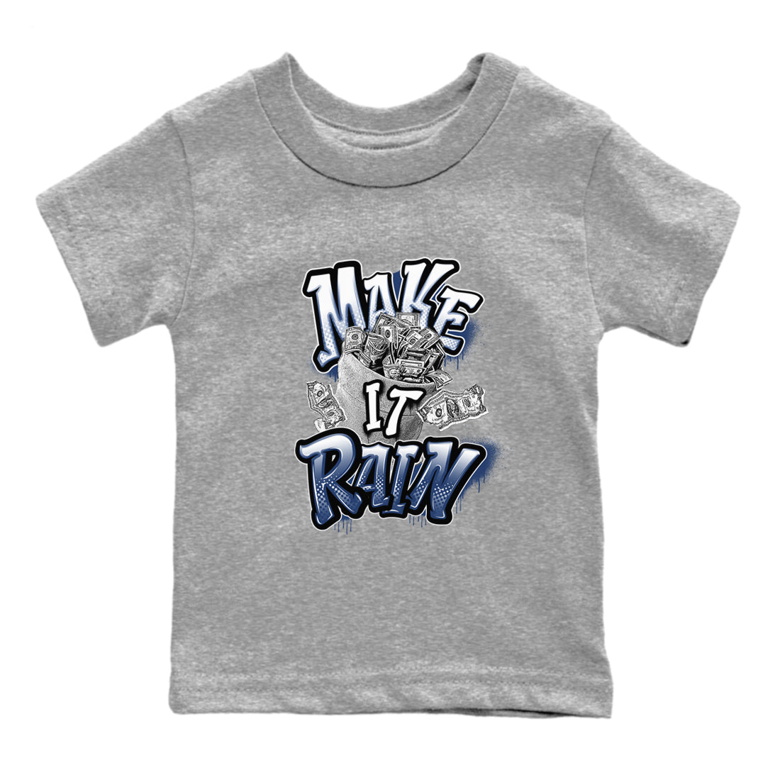 3s Midnight Navy shirt to match jordans Make It Rain sneaker match t-shirt AJ3 Midnight Navy Drip Gear Zone baby toddler Heather Grey 2 Crew Neck T-Shirt