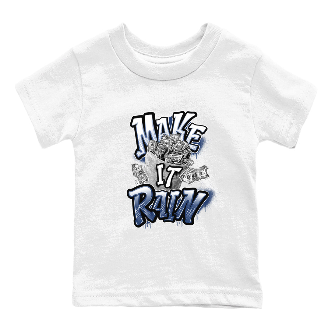 3s Midnight Navy shirt to match jordans Make It Rain sneaker match t-shirt AJ3 Midnight Navy Drip Gear Zone baby toddler White 2 Crew Neck T-Shirt