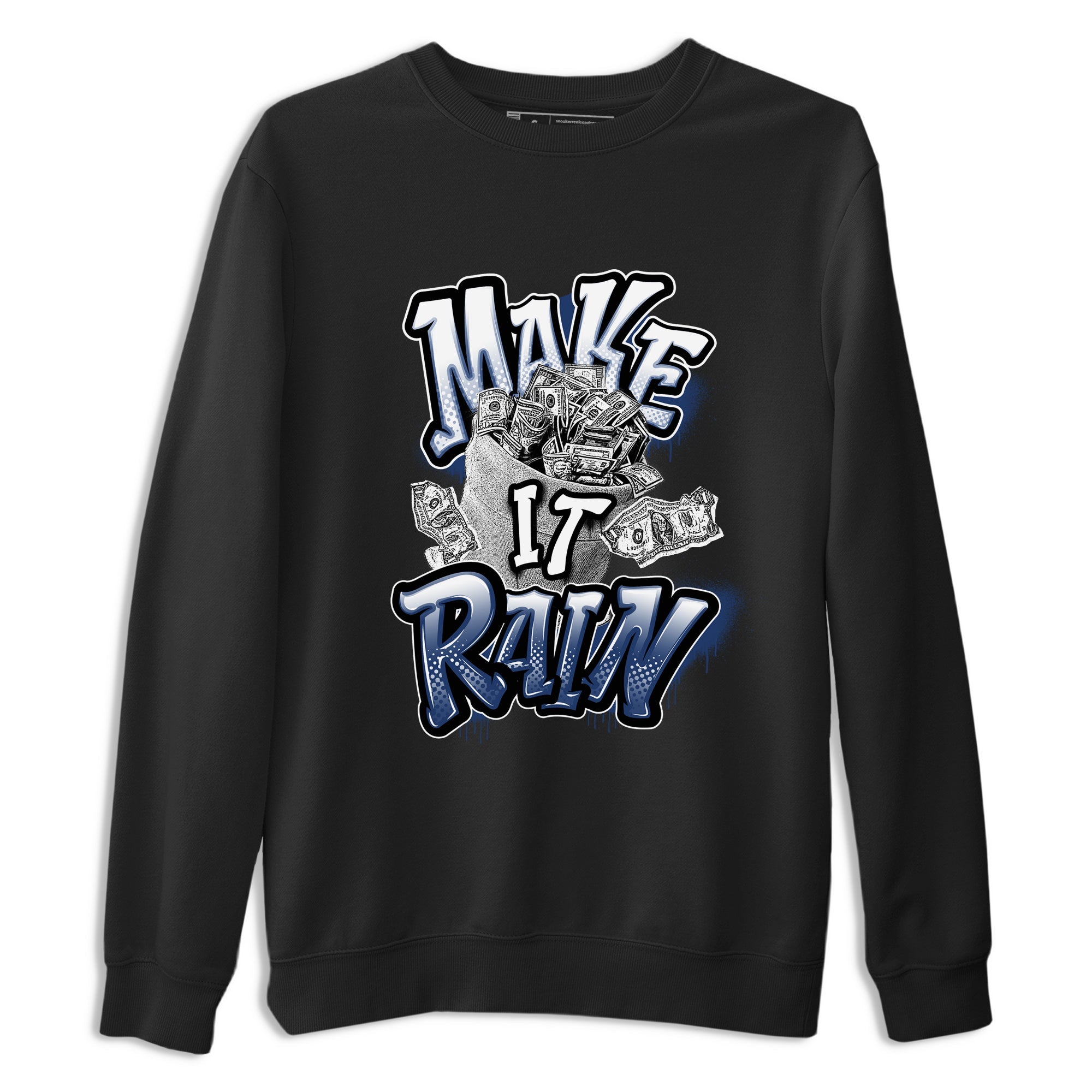 3s Midnight Navy shirt to match jordans Make It Rain sneaker match t-shirt AJ3 Midnight Navy Drip Gear Zone unisex cotton Black 2 Crew Neck T-Shirt