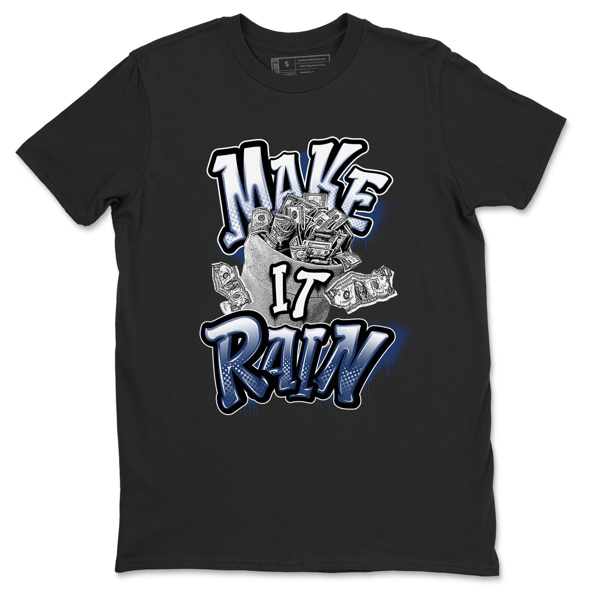 3s Midnight Navy shirt to match jordans Make It Rain sneaker match t-shirt AJ3 Midnight Navy Drip Gear Zone unisex cotton Black 2 Crew Neck T-Shirt