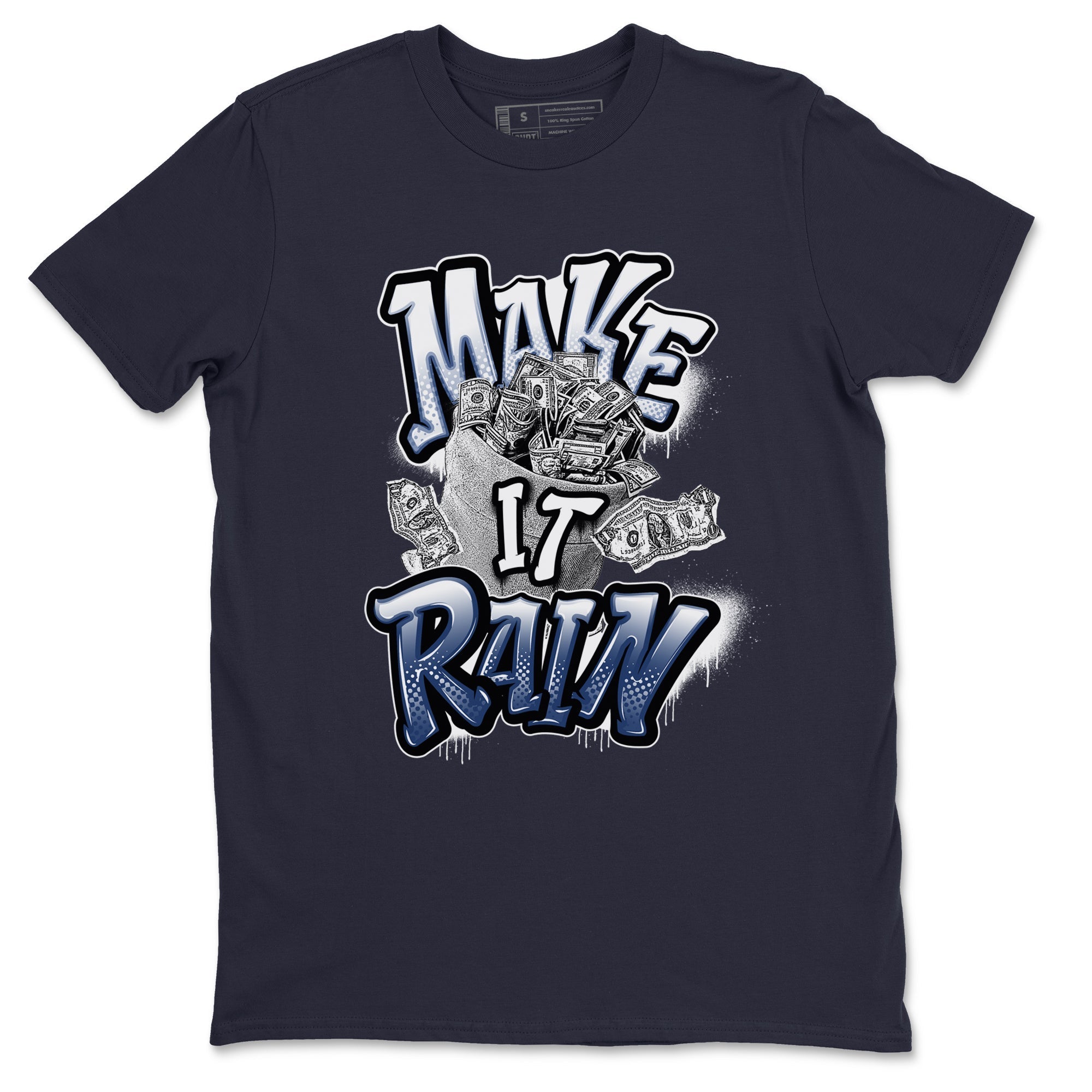 3s Midnight Navy shirt to match jordans Make It Rain sneaker match t-shirt AJ3 Midnight Navy Drip Gear Zone unisex cotton Navy 2 Crew Neck T-Shirt
