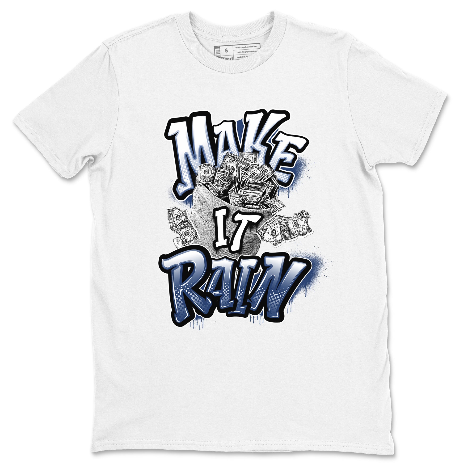 3s Midnight Navy shirt to match jordans Make It Rain sneaker match t-shirt AJ3 Midnight Navy Drip Gear Zone unisex cotton White 2 Crew Neck T-Shirt