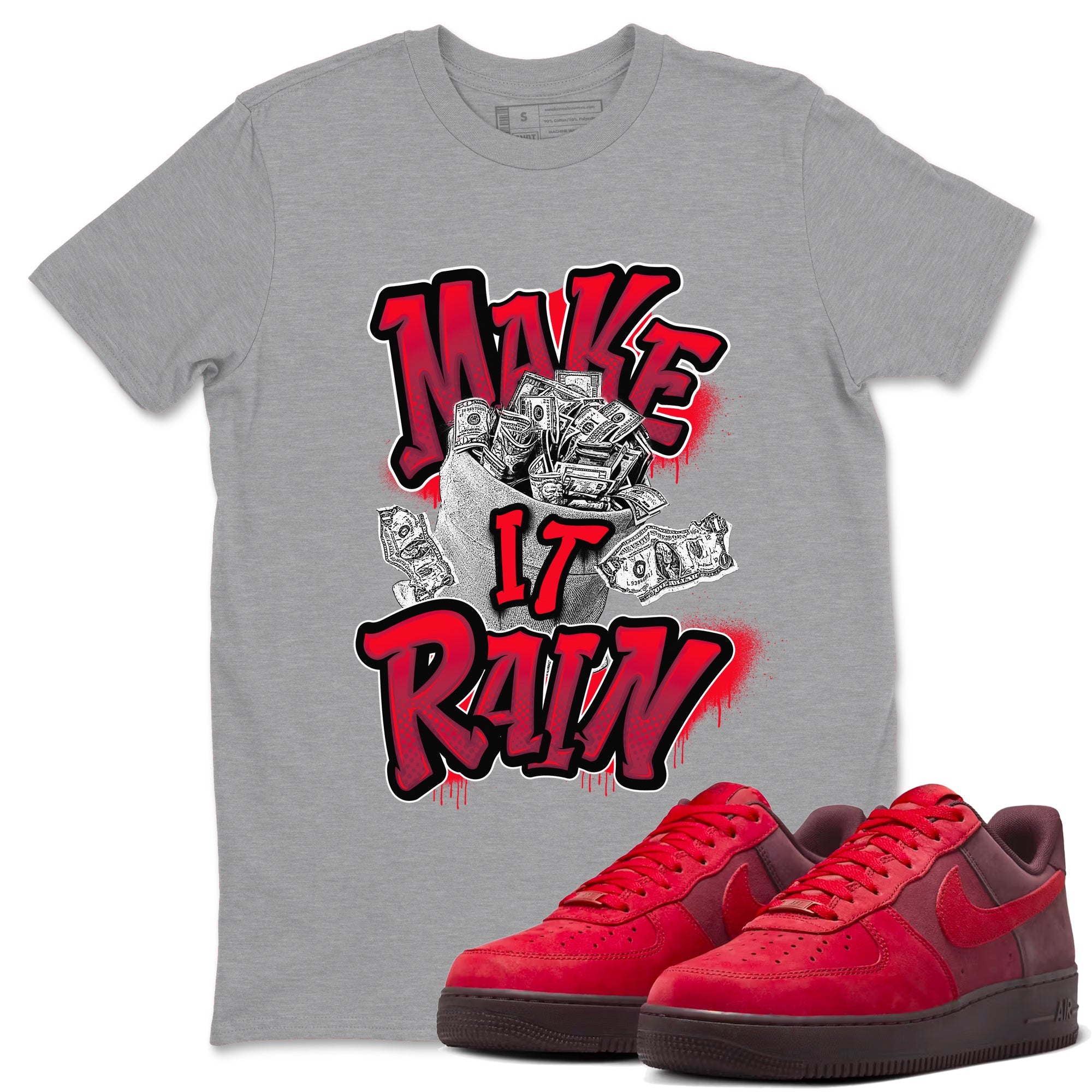 Air Force 1 Layers of Love shirt to match jordans Make It Rain Money sneaker tees af1 Layers of Love Drip Gear Zone unisex cotton Heather Grey 1 crew neck shirt