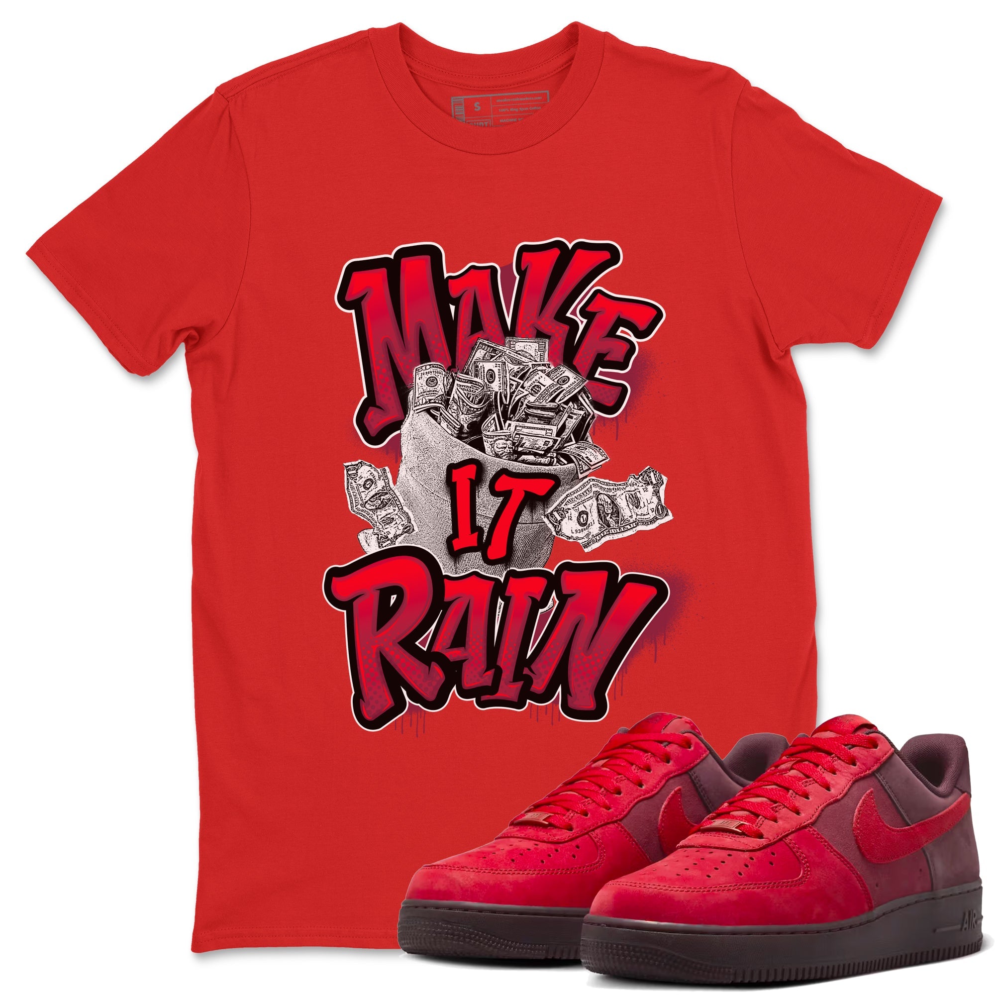 Air Force 1 Layers of Love shirt to match jordans Make It Rain Money sneaker tees af1 Layers of Love Drip Gear Zone unisex cotton Red 1 crew neck shirt