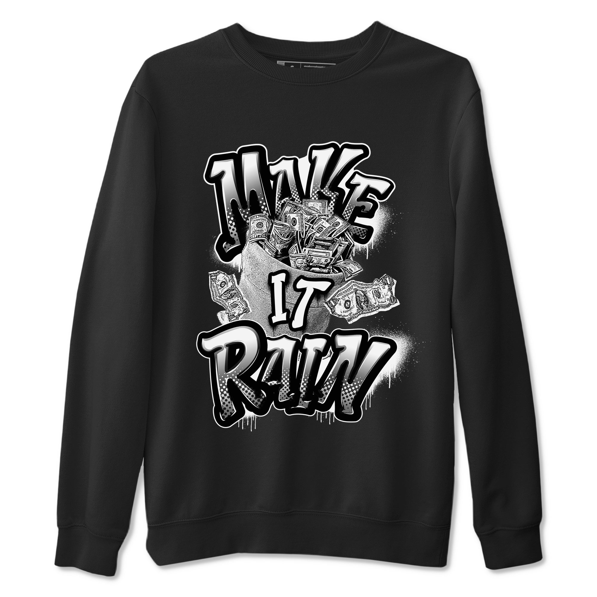 1s Black White shirt to match jordans Make It Rain Money sneaker tees Air Jordan 1 High OG Black White Drip Gear Zone unisex cotton Black 2 crew neck shirt