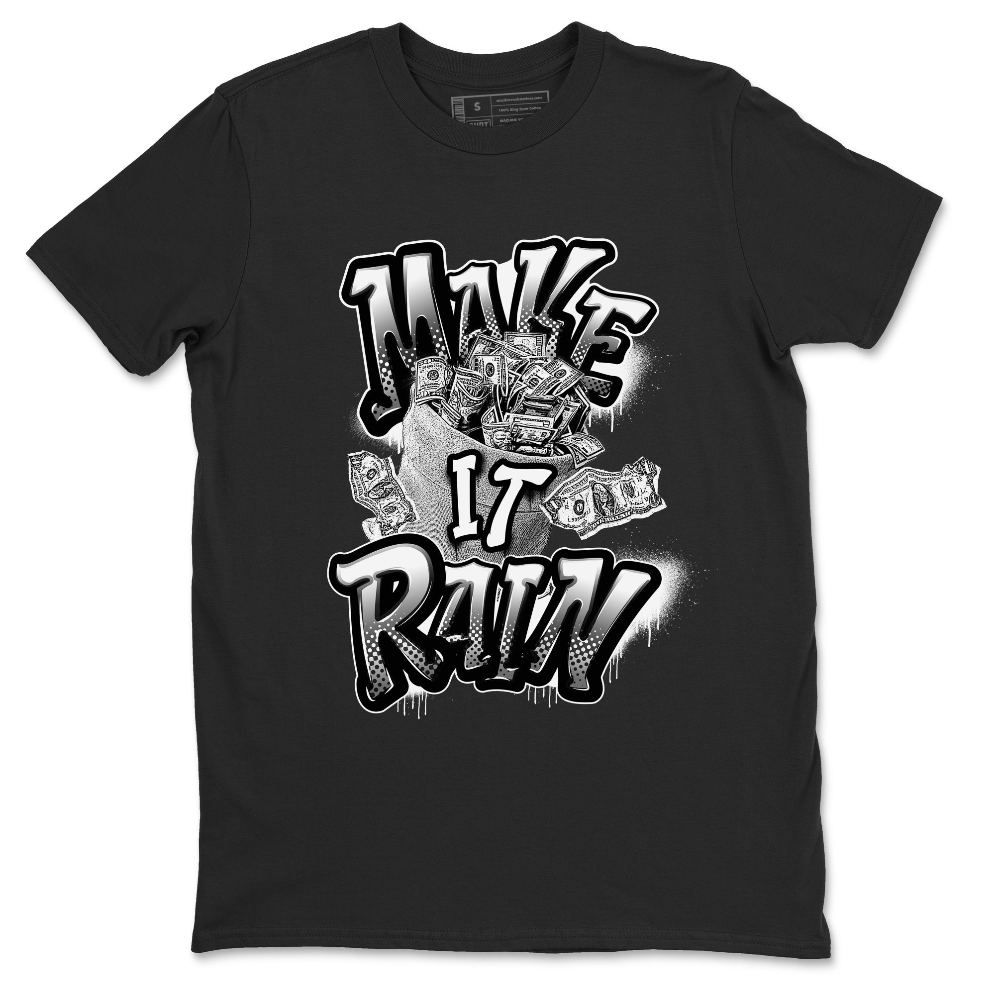 1s Black White shirt to match jordans Make It Rain Money sneaker tees Air Jordan 1 High OG Black White Drip Gear Zone unisex cotton Black 2 crew neck shirt