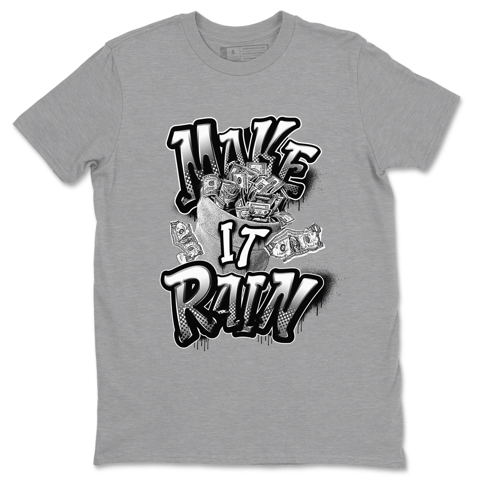 1s Black White shirt to match jordans Make It Rain Money sneaker tees Air Jordan 1 High OG Black White Drip Gear Zone unisex cotton Heather Grey 2 crew neck shirt