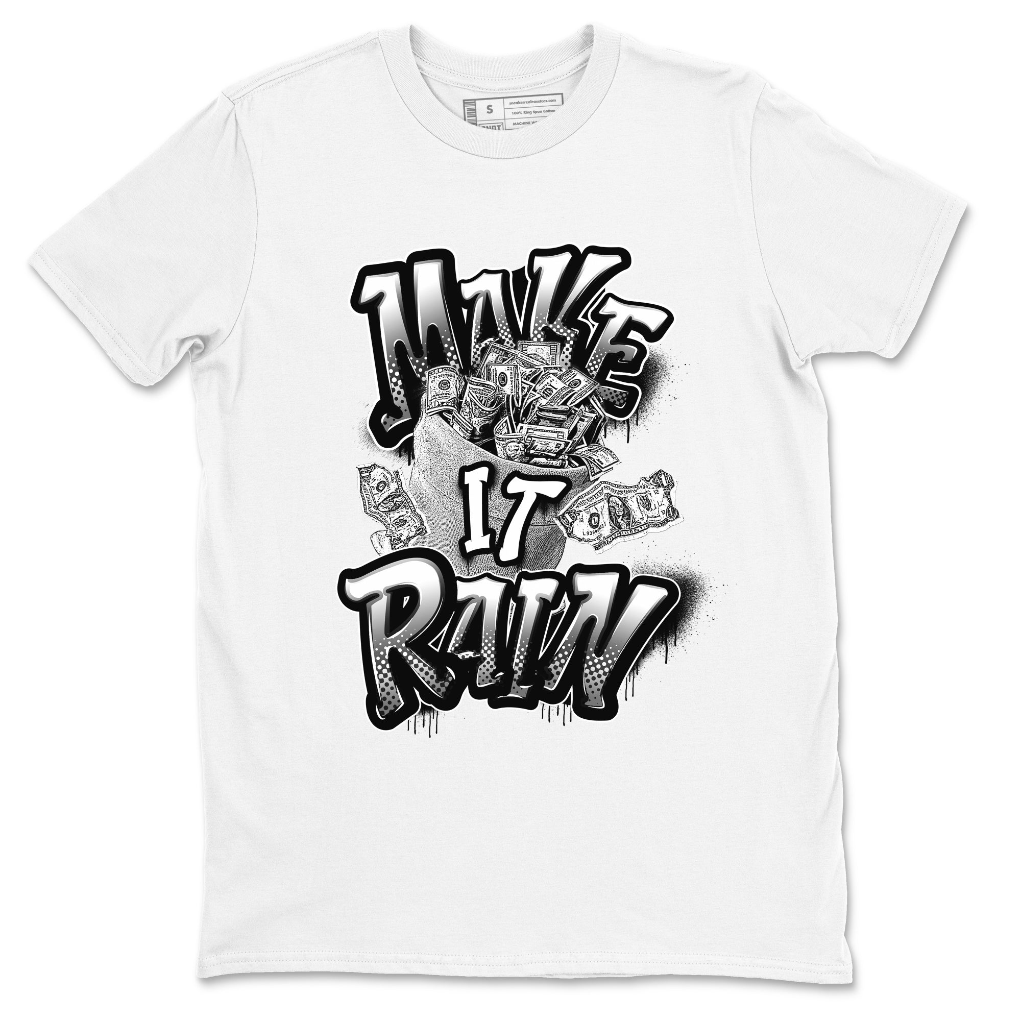 1s Black White shirt to match jordans Make It Rain Money sneaker tees Air Jordan 1 High OG Black White Drip Gear Zone unisex cotton White 2 crew neck shirt
