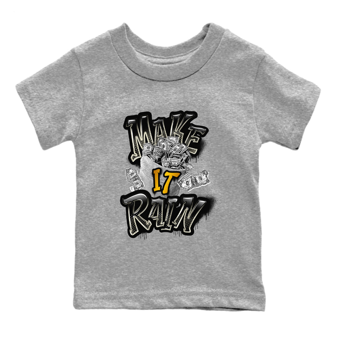 Air Jordan 11 Gratitude shirt to match jordans Make It Rain Money sneaker tees AJ11 Gratitude Drip Gear Zone baby toddler Heather Grey 2 cotton Shirt