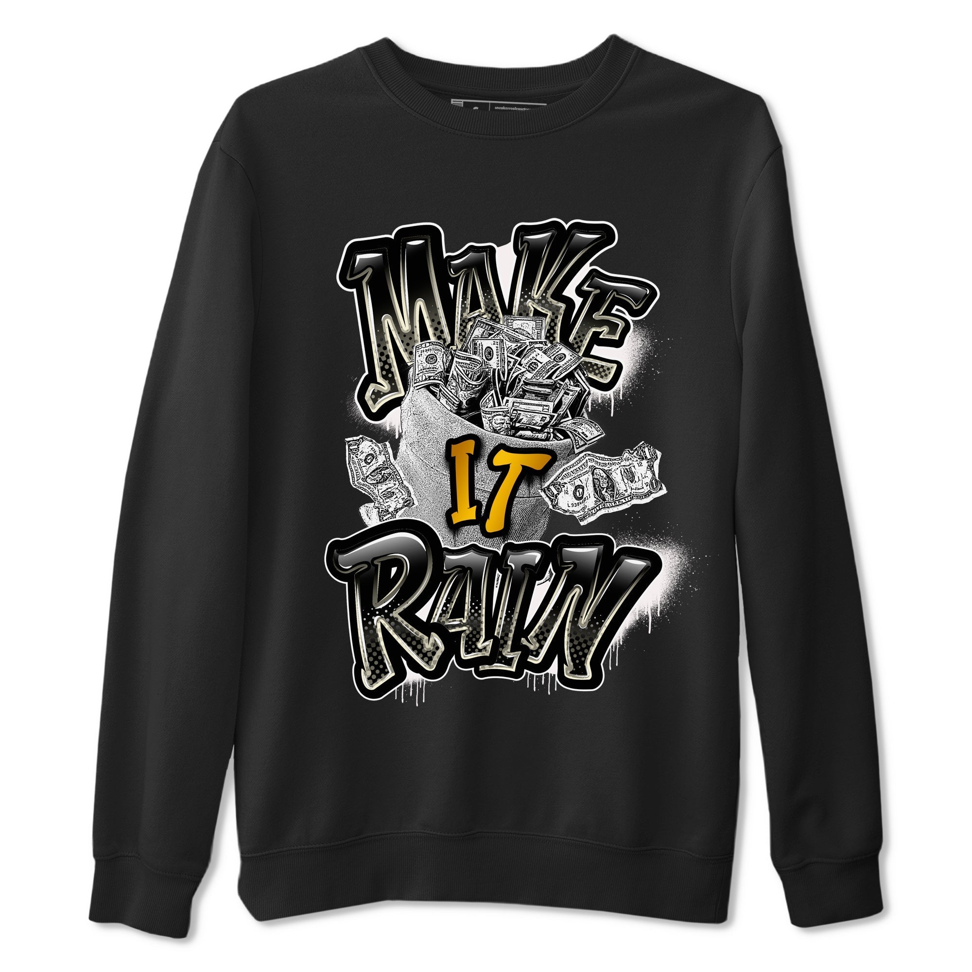 Air Jordan 11 Gratitude shirt to match jordans Make It Rain Money sneaker tees AJ11 Gratitude Drip Gear Zone unisex crew neck cotton Black 2 crew neck shirt