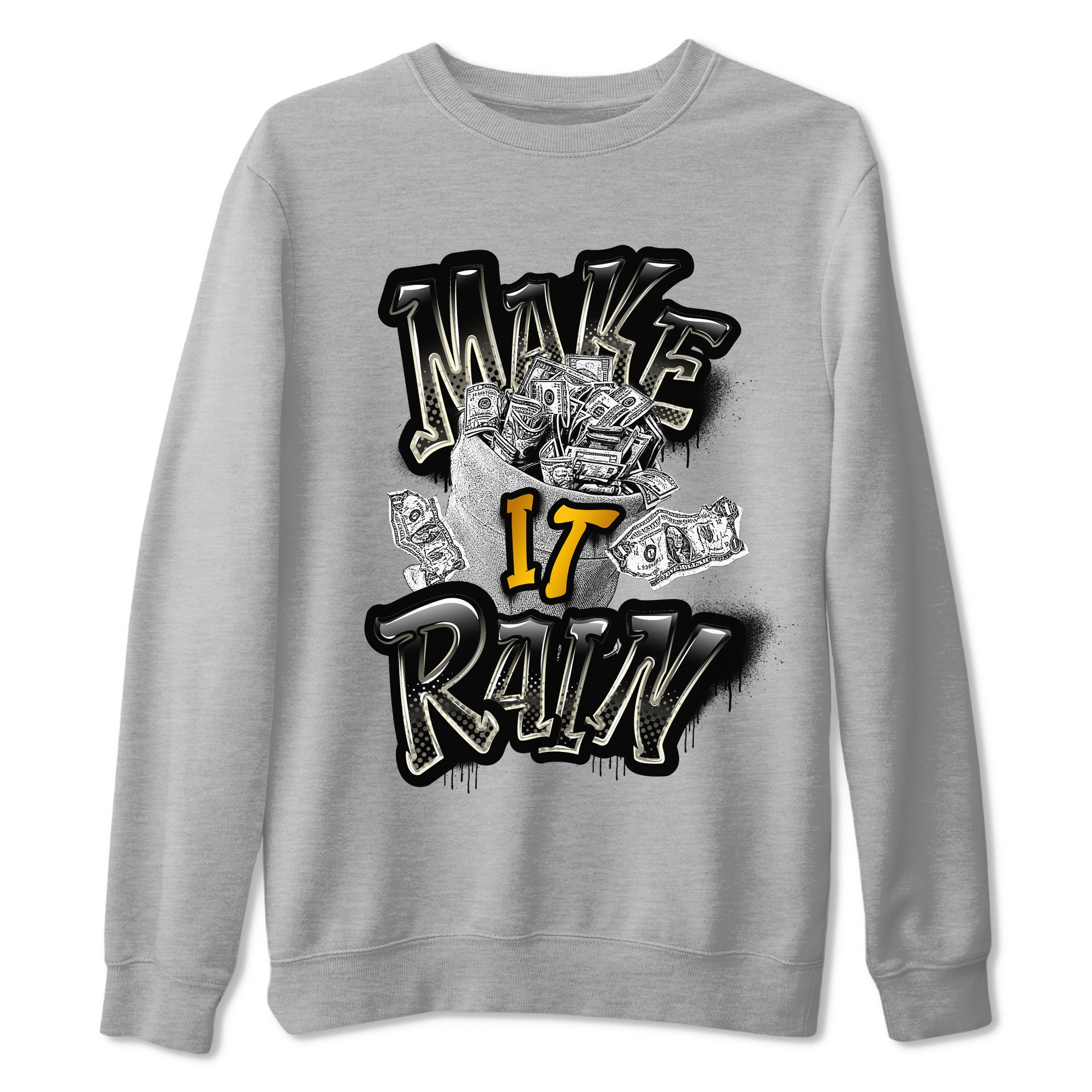 Air Jordan 11 Gratitude shirt to match jordans Make It Rain Money sneaker tees AJ11 Gratitude Drip Gear Zone unisex crew neck cotton Heather Grey 2 crew neck shirt