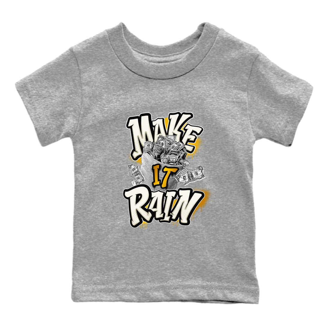 4s Sail 2024 shirt to match jordans Make It Rain Money sneaker tees Air Jordan 4 Sail 2024 Drip Gear Zone baby toddler Heather Grey 2 cotton Shirt