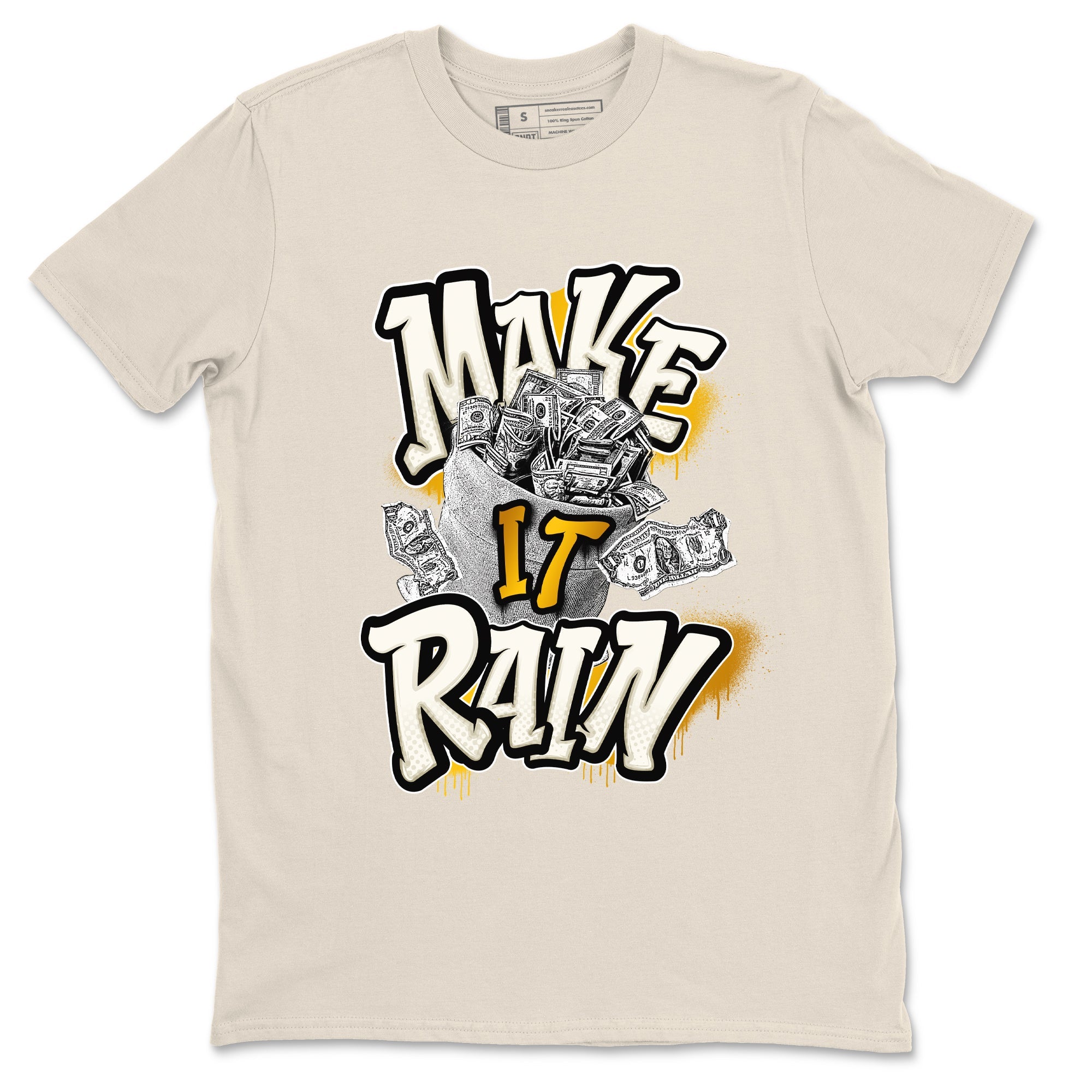 4s Sail 2024 shirt to match jordans Make It Rain Money sneaker tees Air Jordan 4 Sail 2024 Drip Gear Zone unisex cotton Natural 2 crew neck shirt