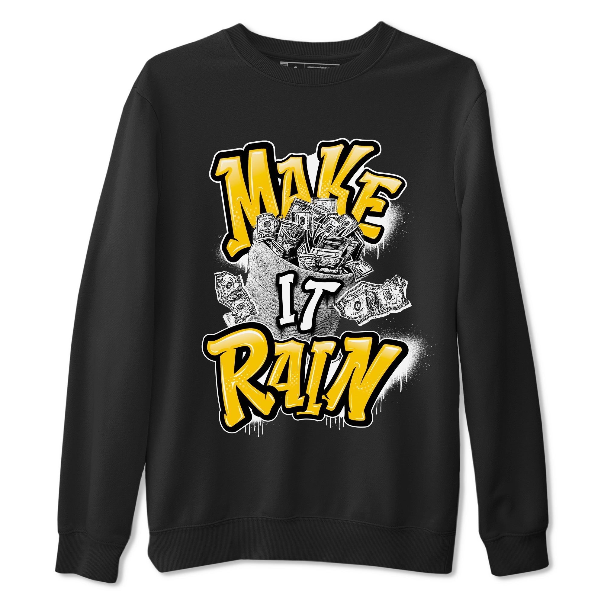 Air Jordan 6 Yellow Ochre shirt to match jordans Make It Rain Money sneaker tees streetwear brand AJ6 Yellow Ochre Drip Gear Zone Brand unisex cotton Black 2 crew neck shirt