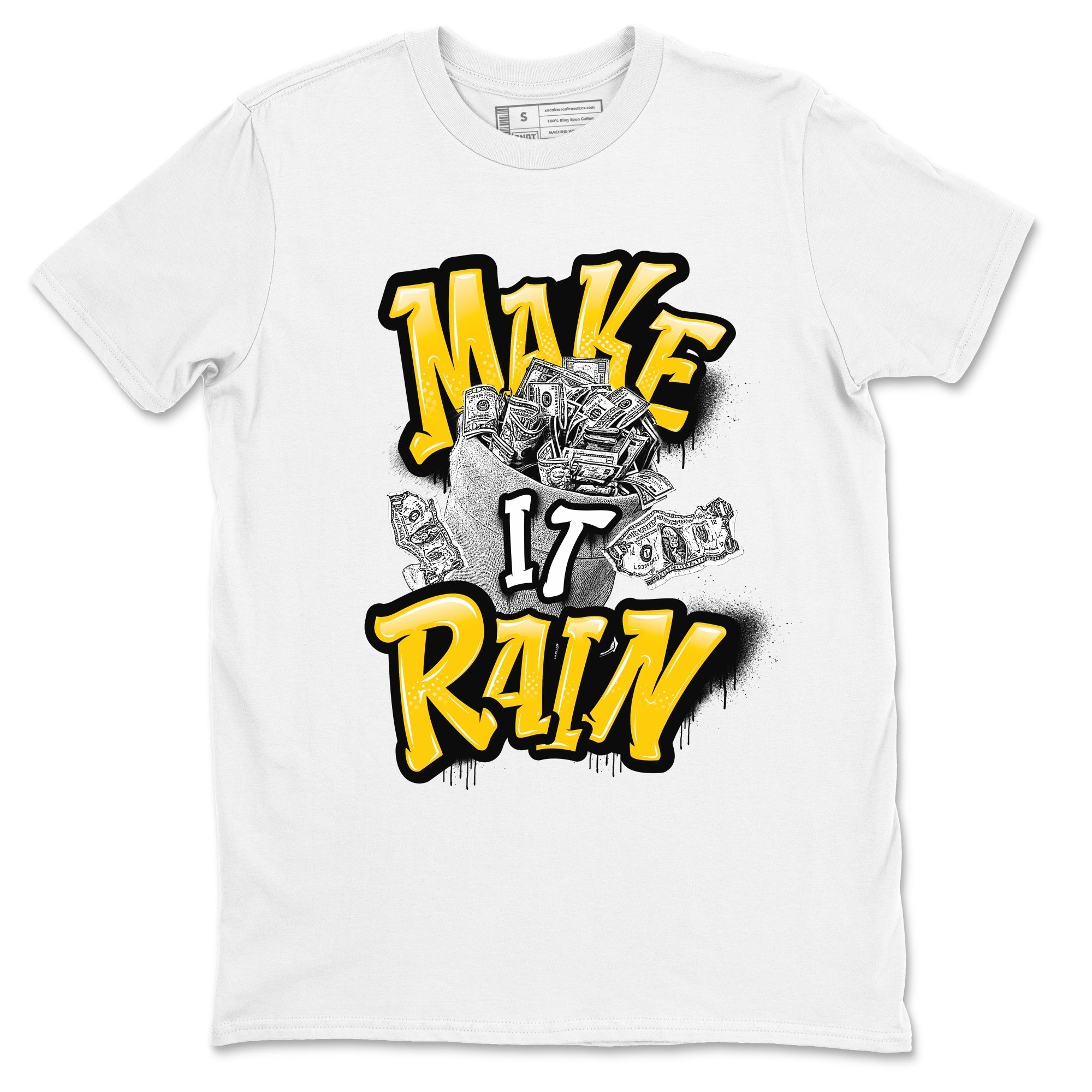 Air Jordan 6 Yellow Ochre shirt to match jordans Make It Rain Money sneaker tees streetwear brand AJ6 Yellow Ochre Drip Gear Zone Brand unisex cotton White 2 crew neck shirt