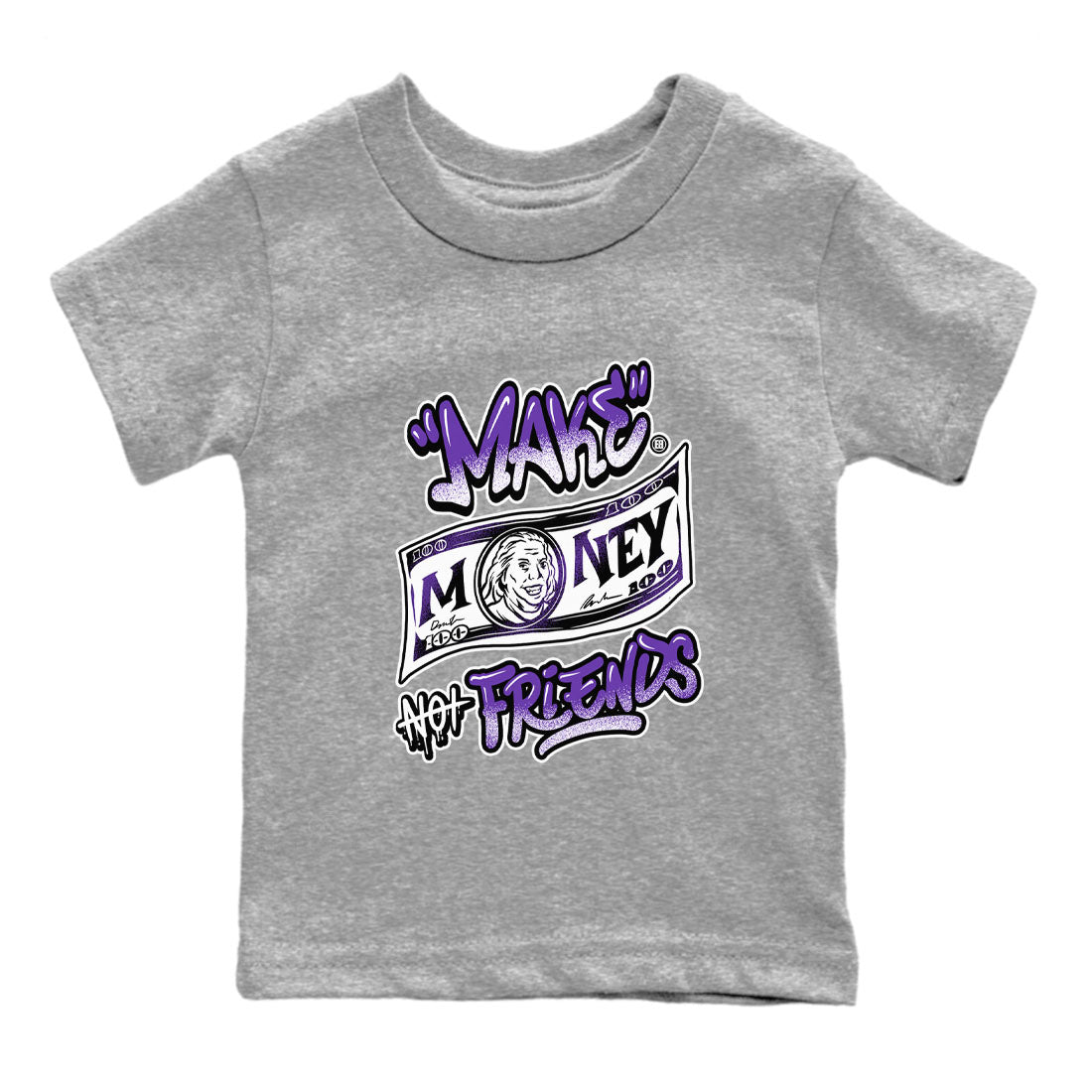 Nike SB Dunk Low Court Purple Shirt To Match Jordans Make Money Not Friends Streetwear Fashion Dunk Low Court Purple Drip Gear Zone baby toddler Heather Grey 2 cotton Shirt