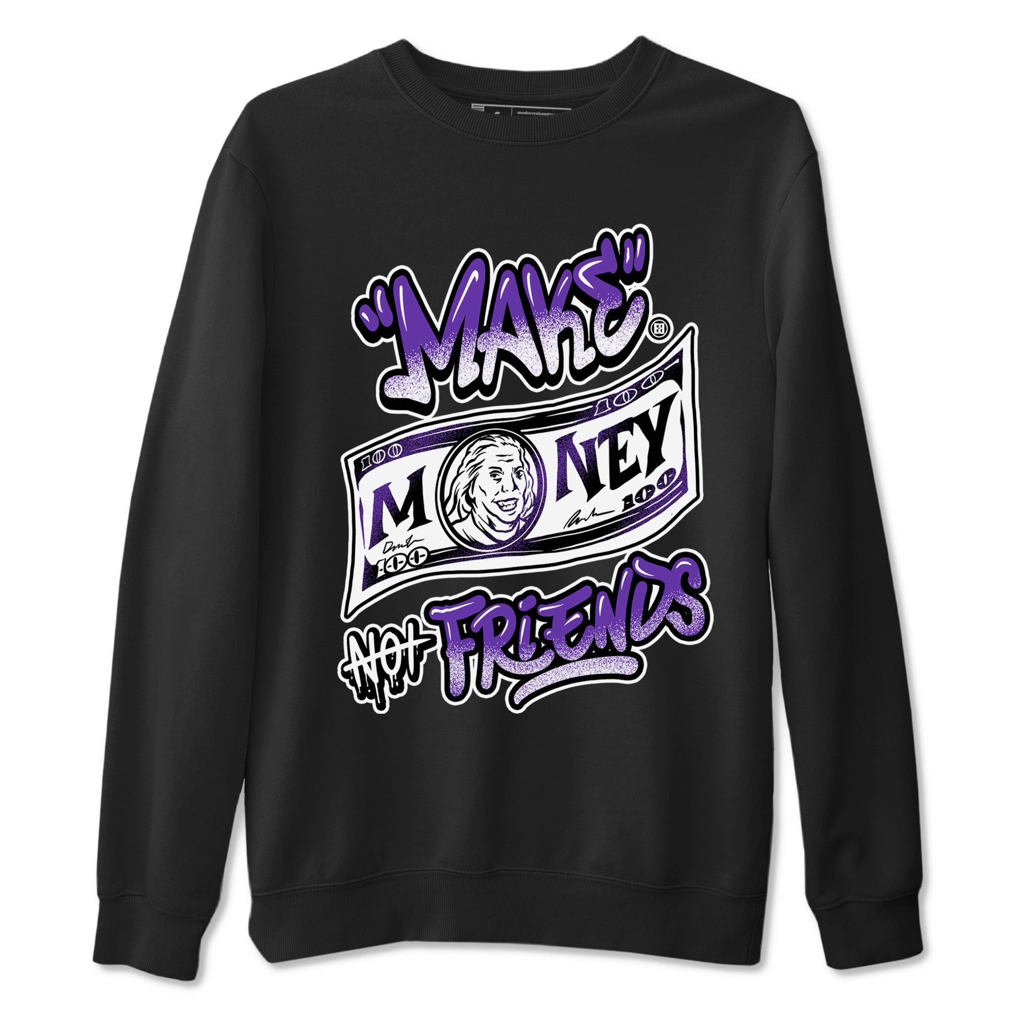 Nike SB Dunk Low Court Purple Shirt To Match Jordans Make Money Not Friends Streetwear Fashion Dunk Low Court Purple Drip Gear Zone unisex crew neck t-shirt Black 2 crew neck shirt