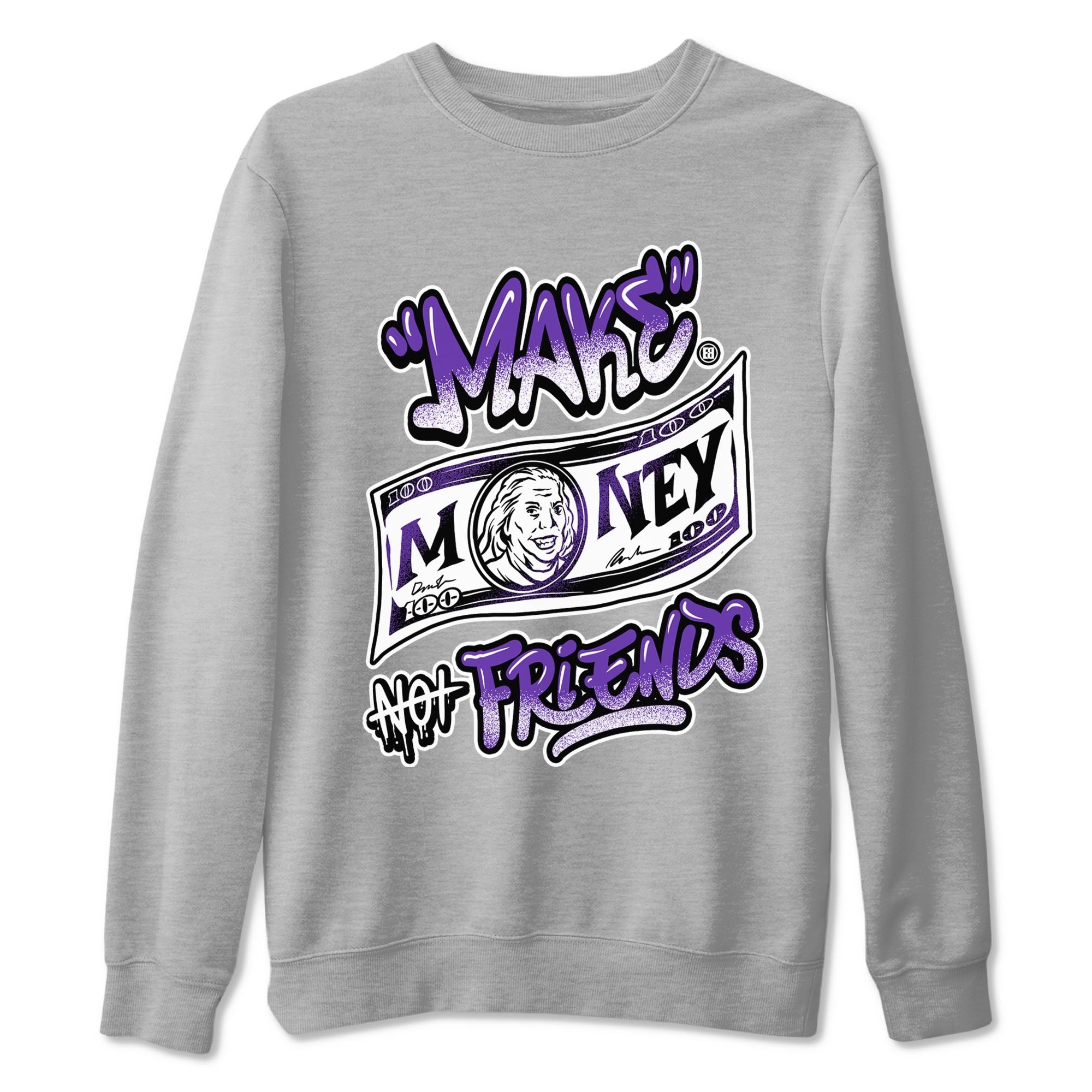 Nike SB Dunk Low Court Purple Shirt To Match Jordans Make Money Not Friends Streetwear Fashion Dunk Low Court Purple Drip Gear Zone unisex crew neck t-shirt Heather Grey 2 crew neck shirt